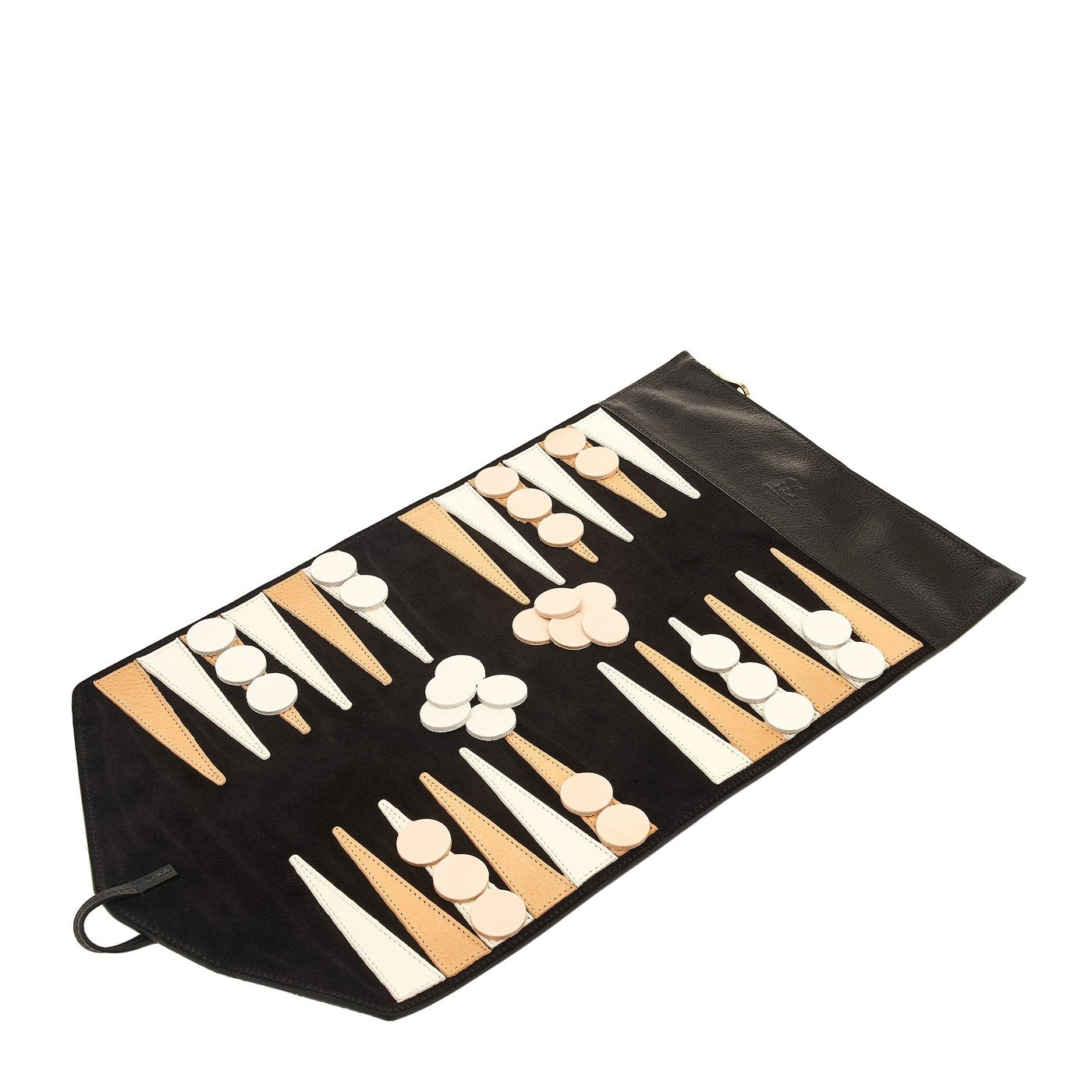 Il Bisonte Home Backgammon Reise Schwarz Leder