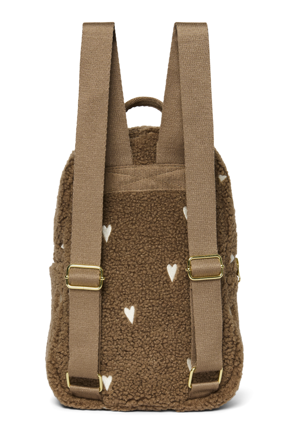 Studio Noos Teddy Mini-Rucksack Brown Hearts Kleinkind