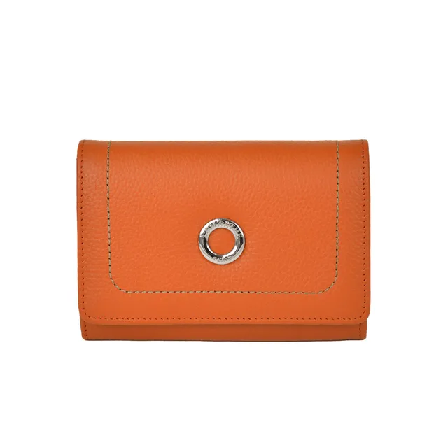 Lamarthe Paris Geldbörse Orange Spaltleder