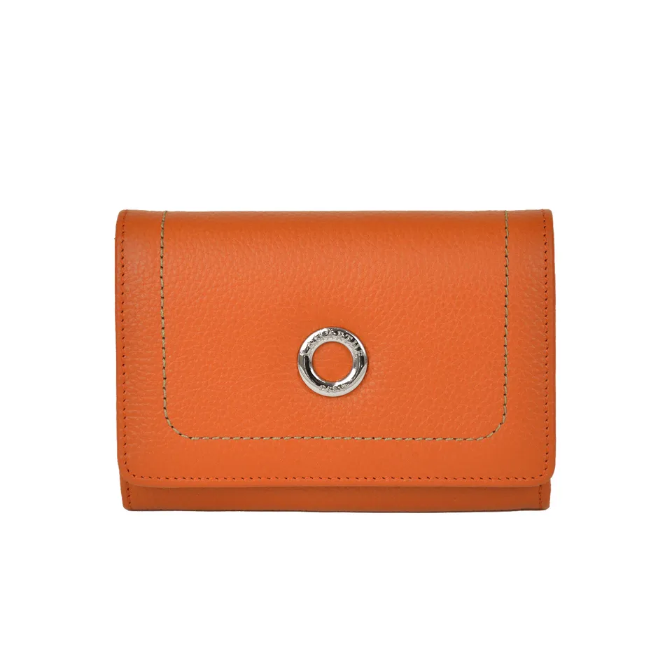 Lamarthe Paris Geldbörse Orange Spaltleder
