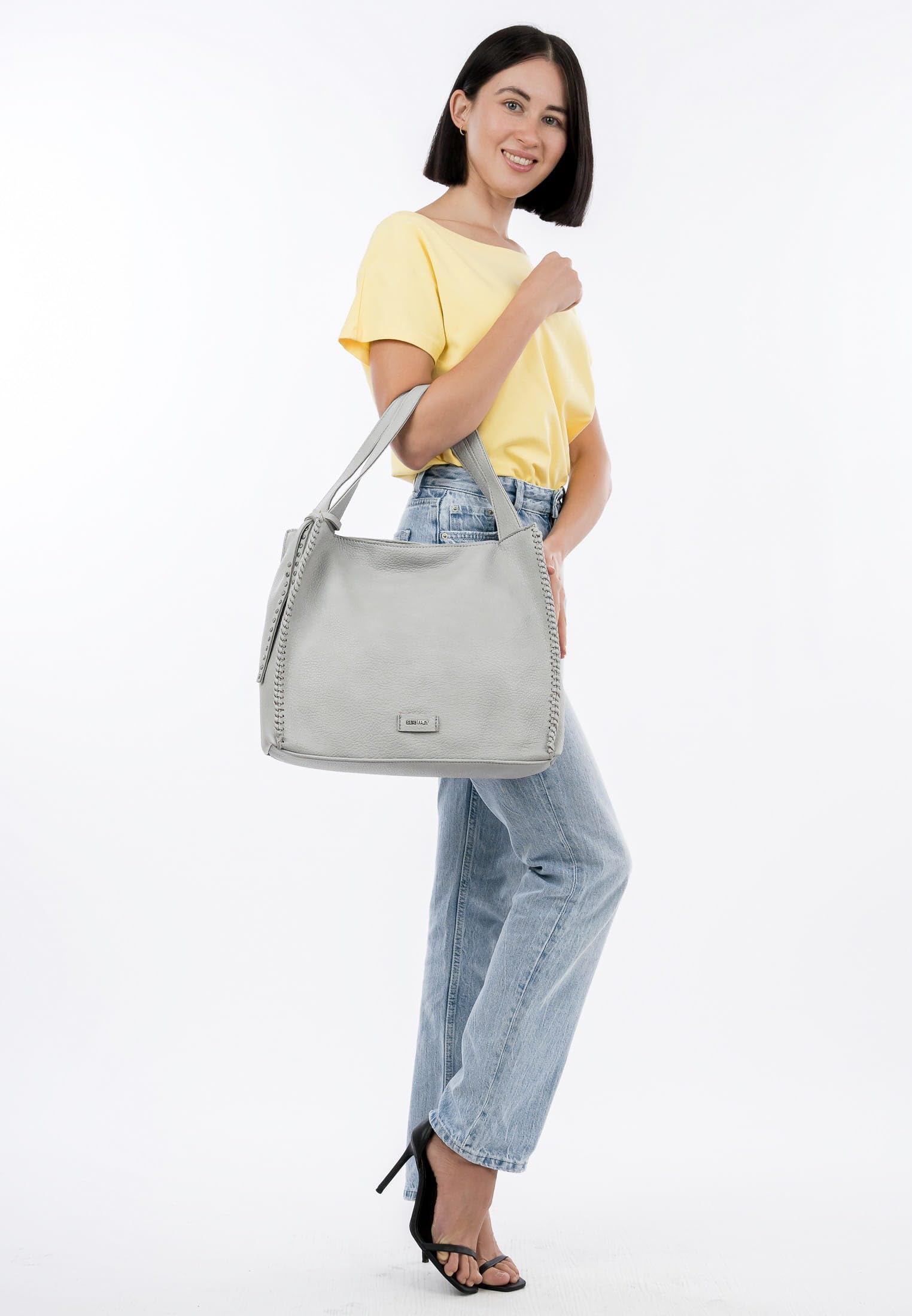 SURI FREY Franzy Cityshopper M Schultertasche Hellgrau DIN A4