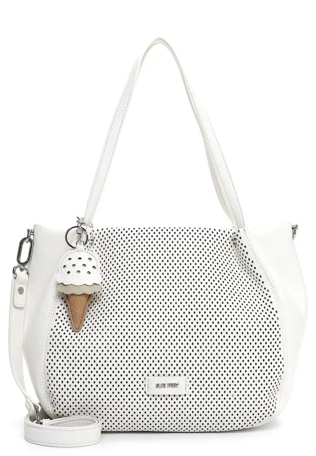 SURI FREY Cilly Cityshopper M Schultertasche White Lochmuster
