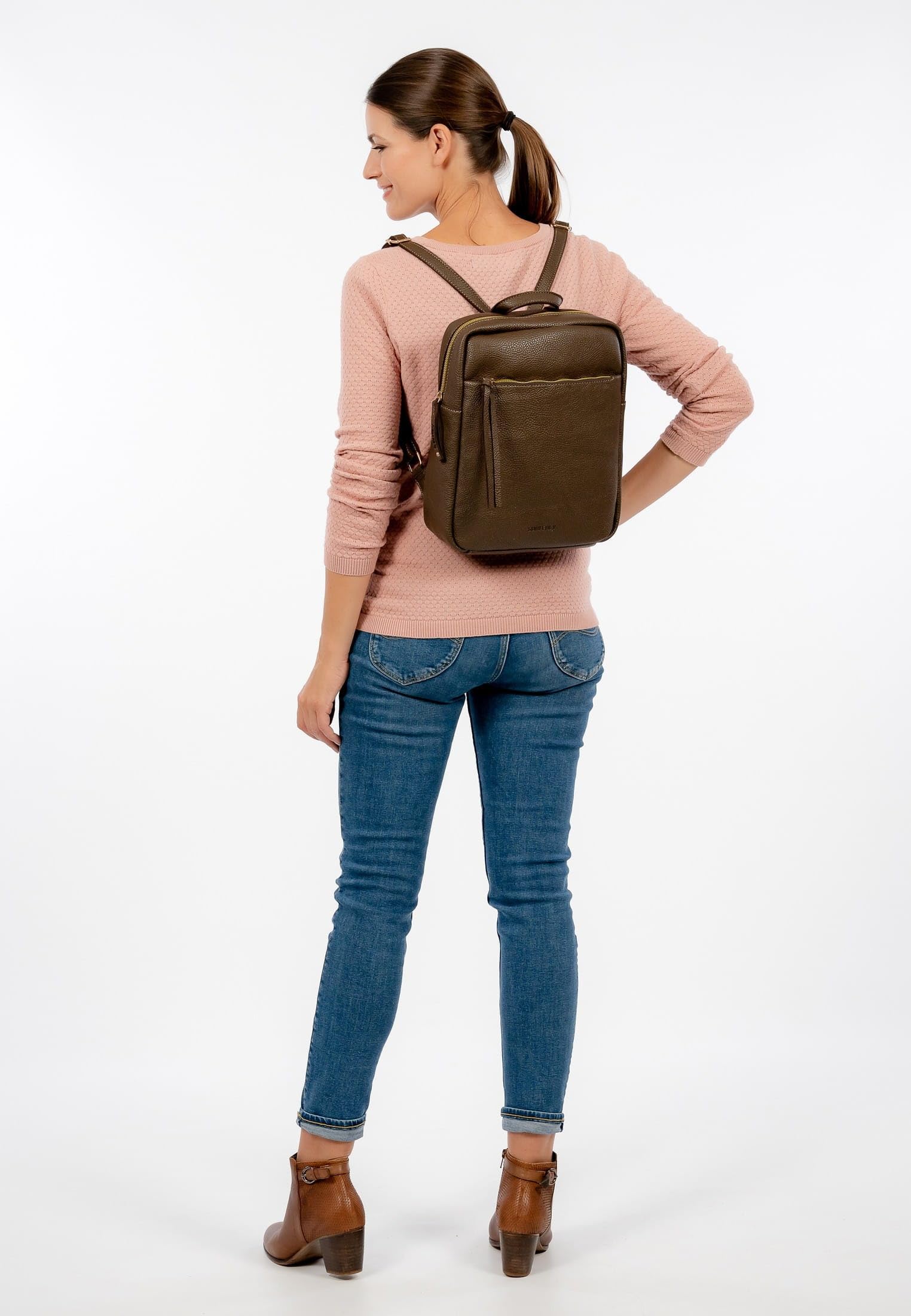 SURI FREY Orry Rucksack Mud Braun genarbt
