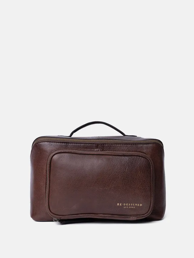 RE:DESIGNED Sally Kulturtasche Woodsmoke Vollleder