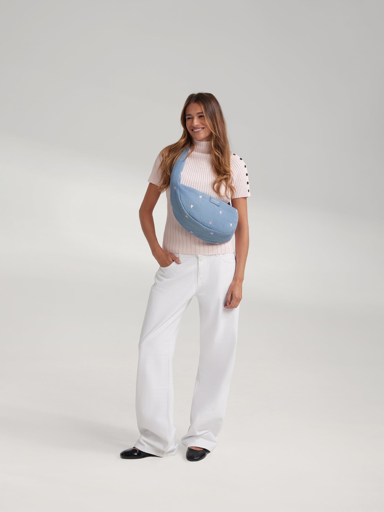Studio Noos Denim Mini Crossbody Tasche Hellblau