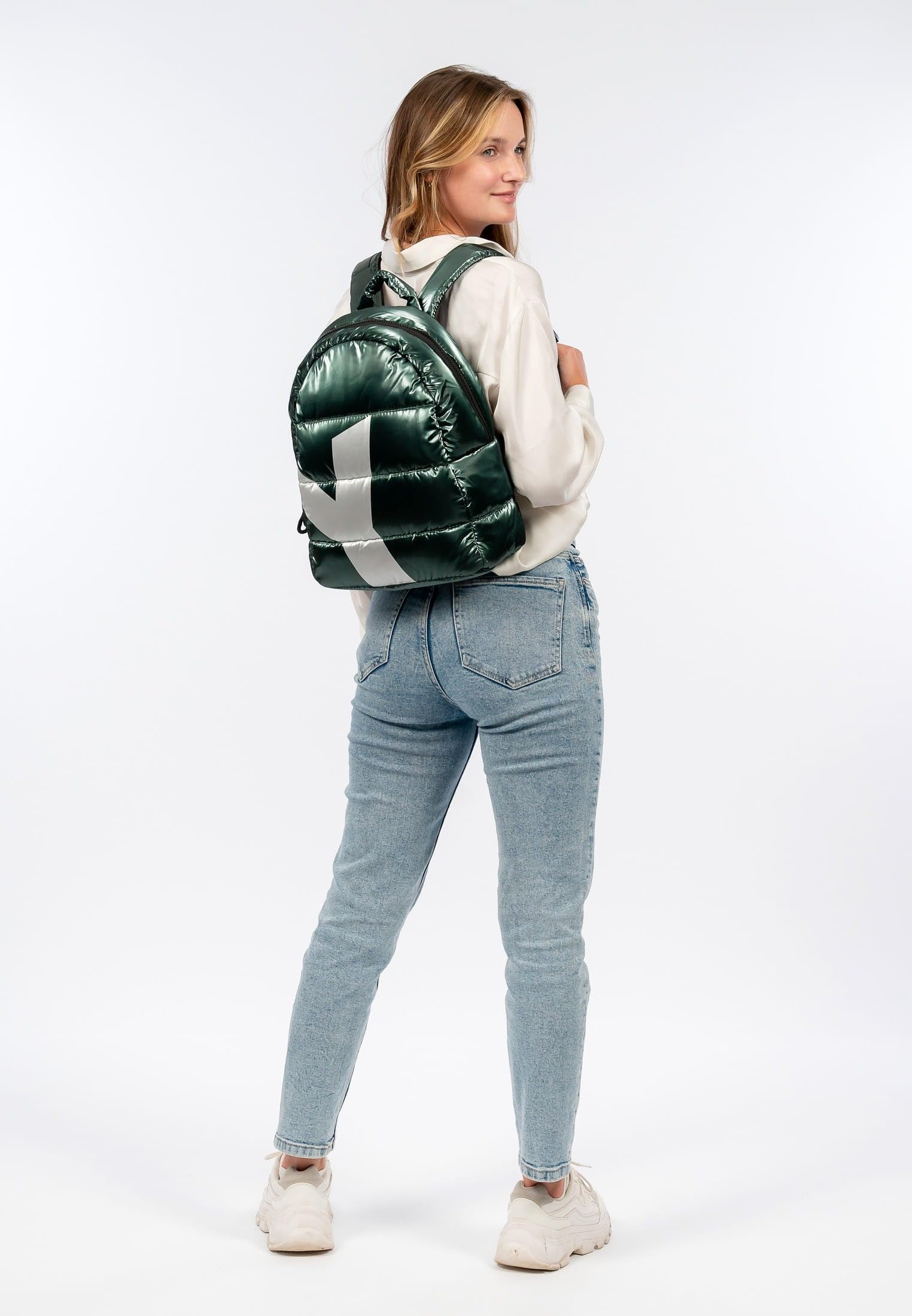 SURI FREY Melany Backpack Rucksack Green Metallic 28cm