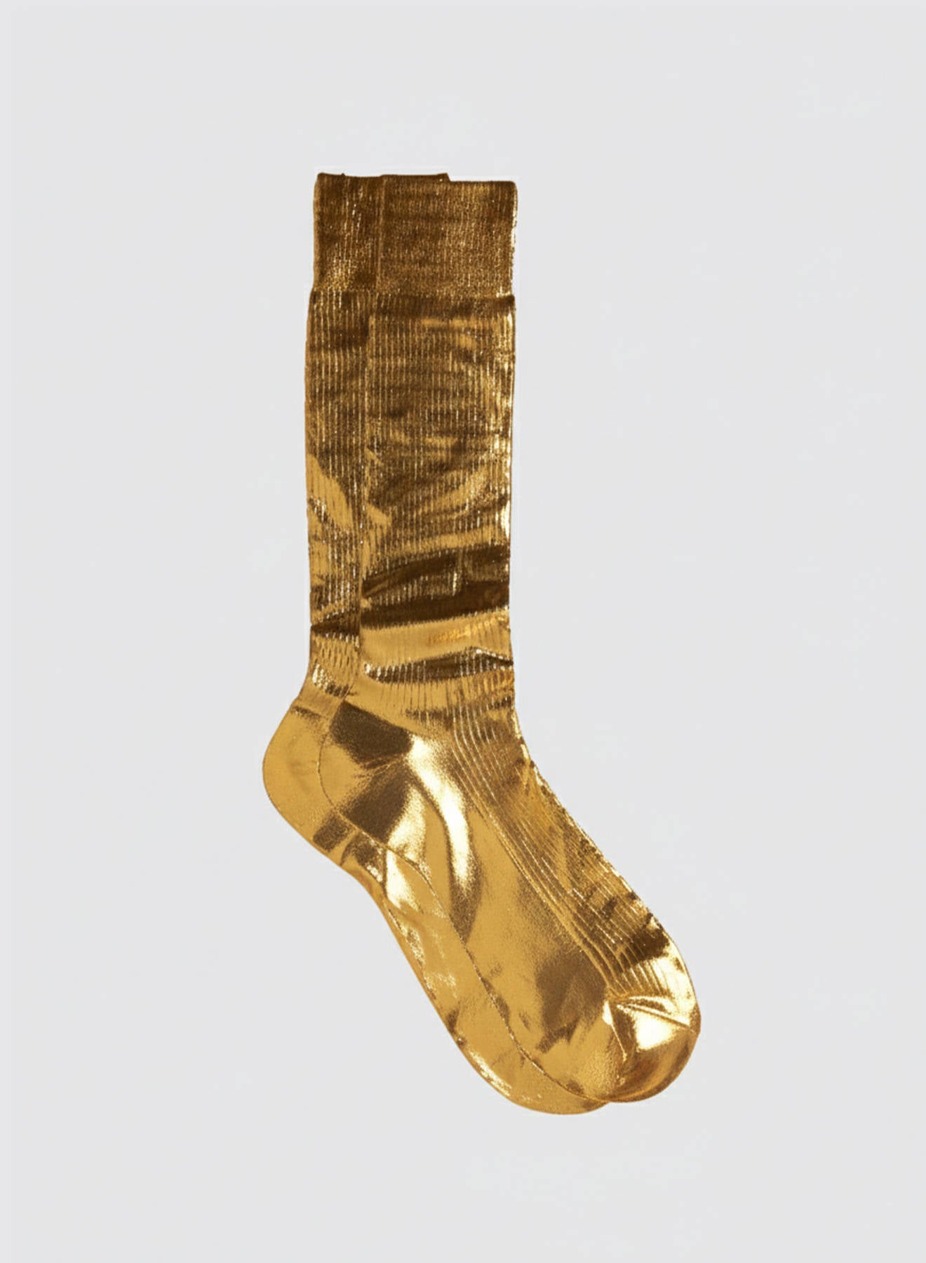 Maria la Rosa One Ribbed Socken Gold Seide Herren