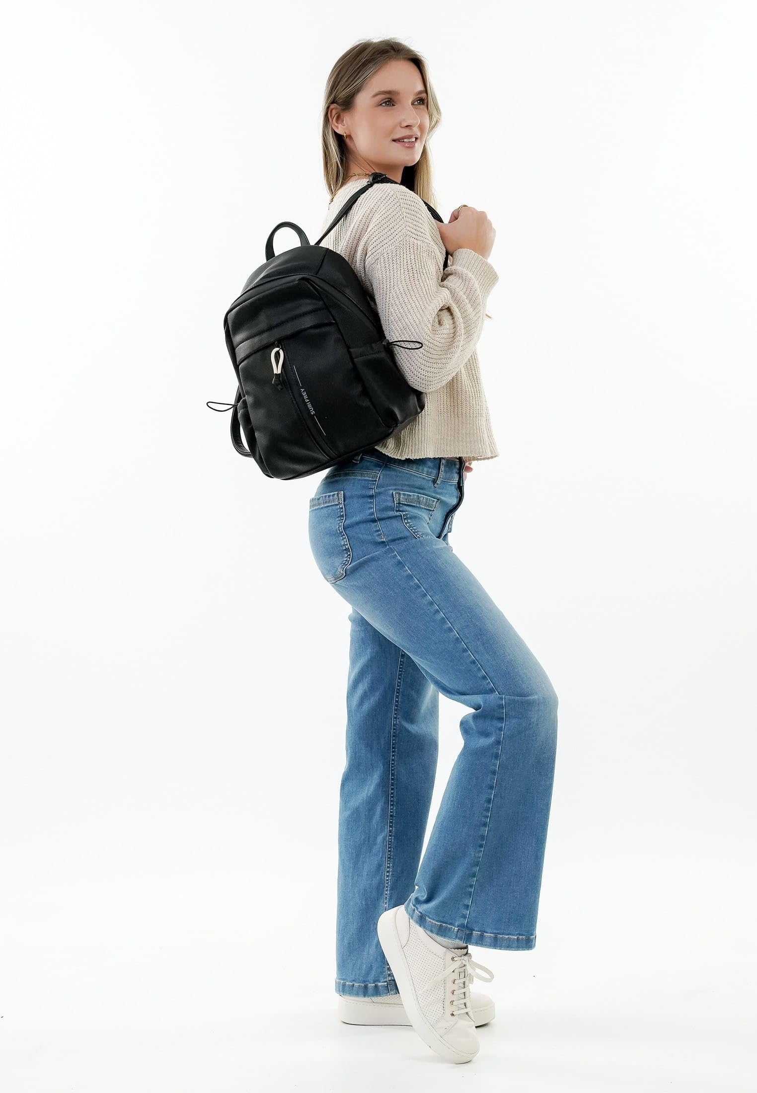 SURI FREY Cindy Backpack Rucksack Schwarz Wabe