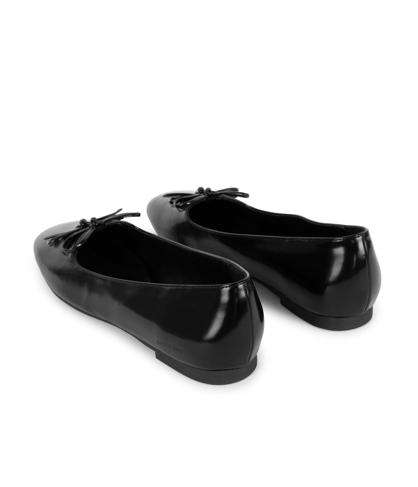Matt & Nat Less Ballerinas Schwarz Lackleder-Optik