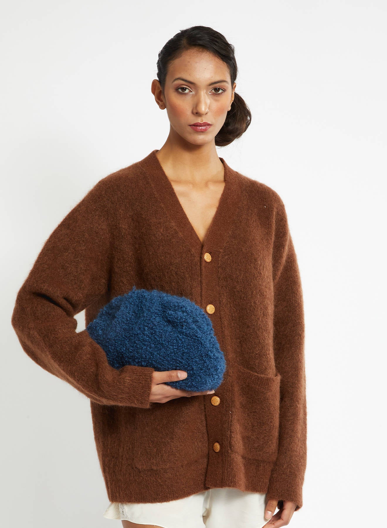 Maria la Rosa Burgeois Game Bag Clutch Bouclé OS