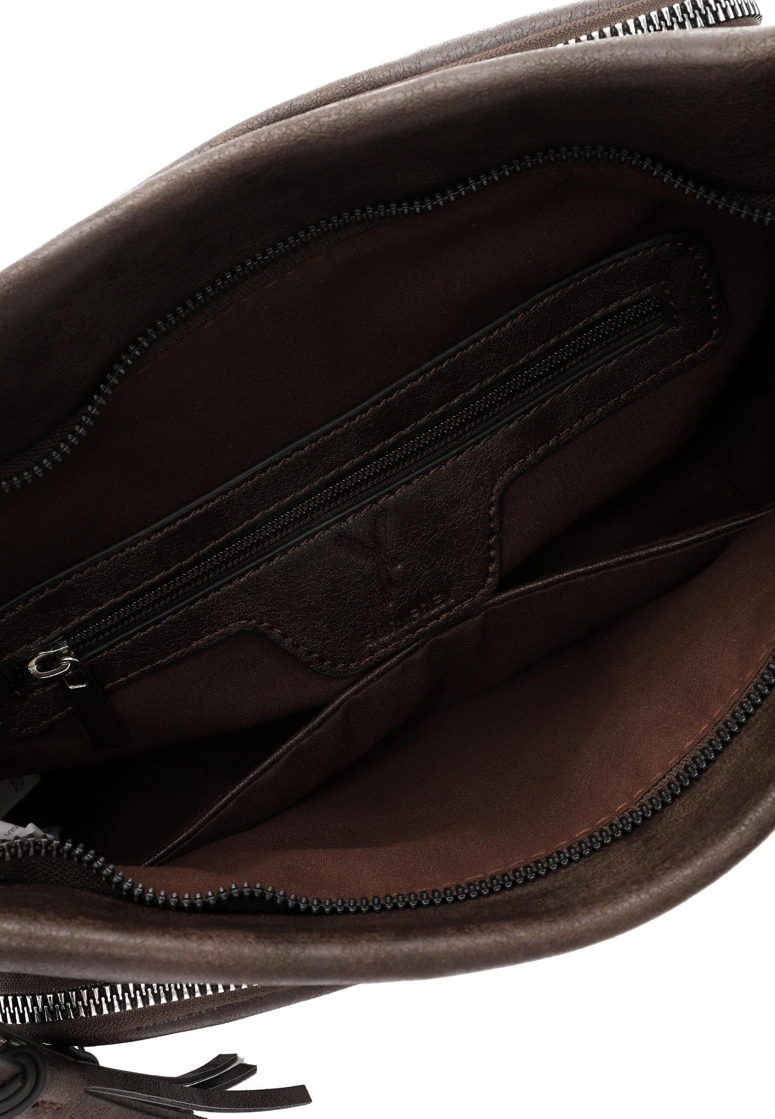 SURI FREY Carly Beutel Schultertasche Braun Zipper