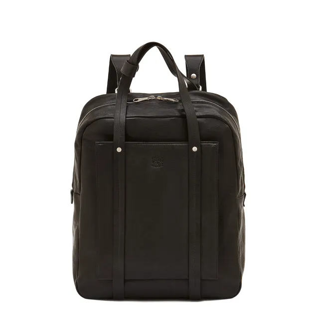Il Bisonte Trebbio Lederrucksack Schwarz