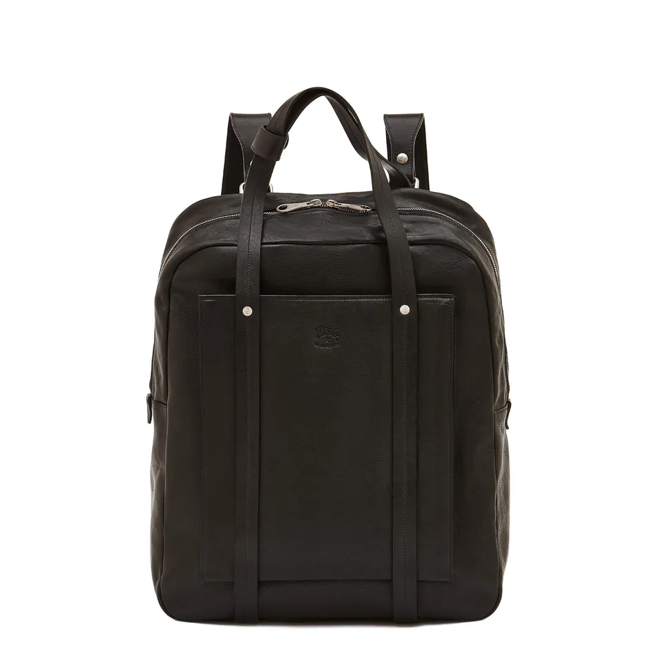 Il Bisonte Trebbio Lederrucksack Schwarz