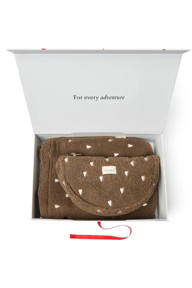 Studio Noos Essentials Teddy Geschenkset Brown Hearts