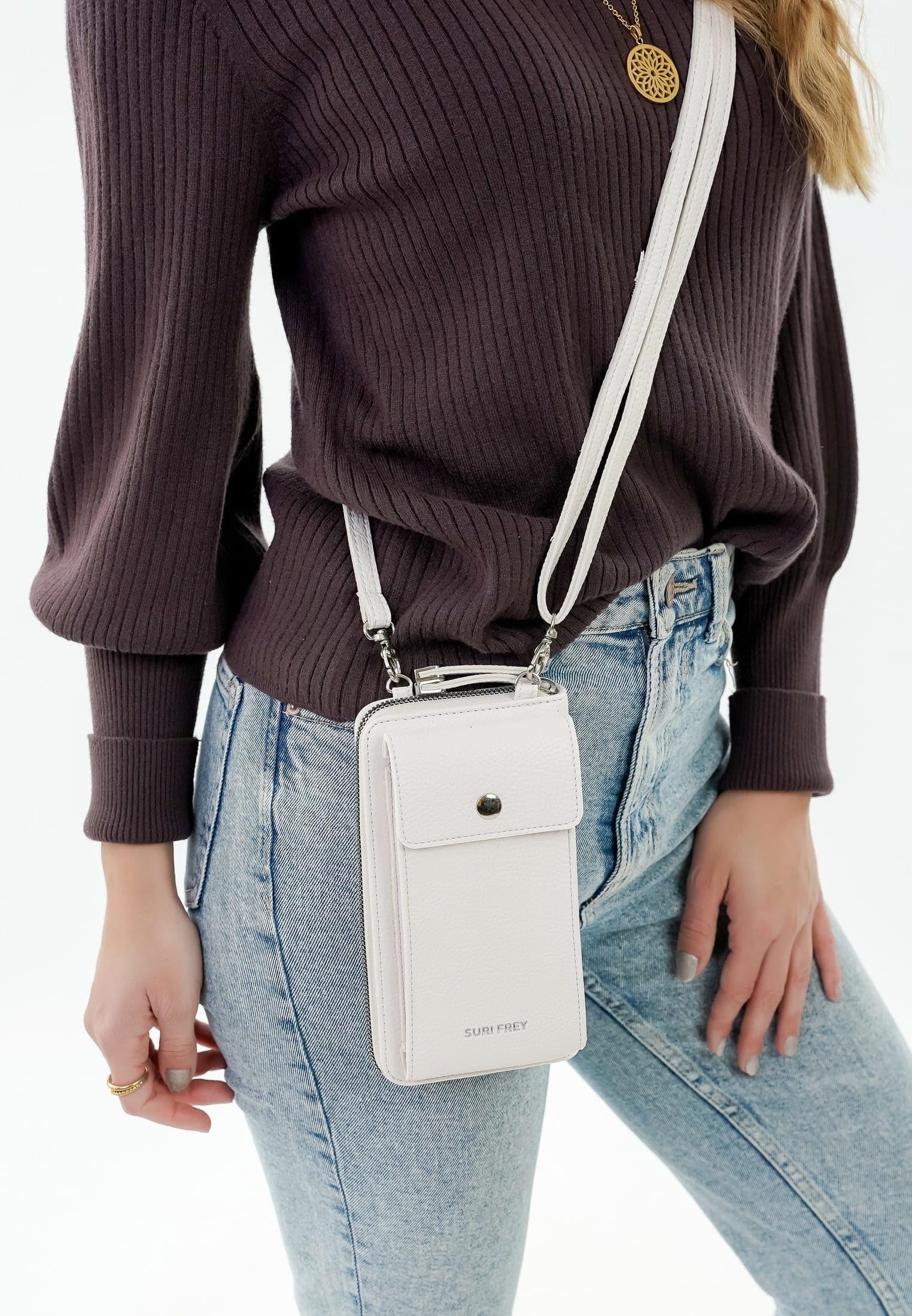 SURI FREY Freddy Smartphone Bag Geldbörse Ecru Handyfach