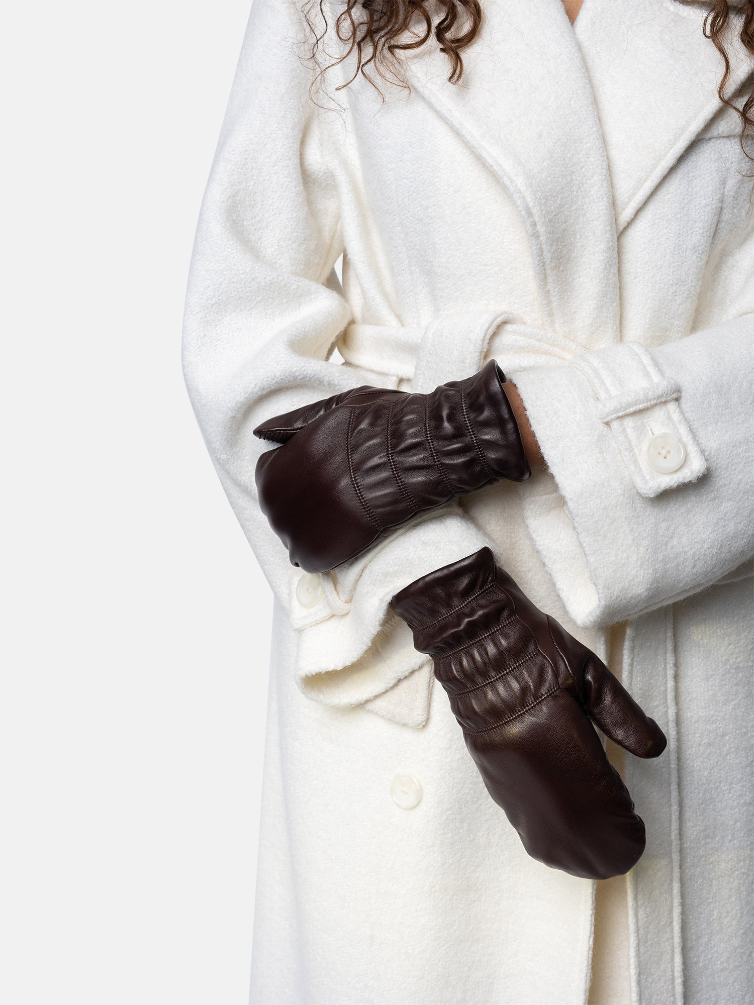 RE:DESIGNED Kara Fäustlinge Warm Brown Leder