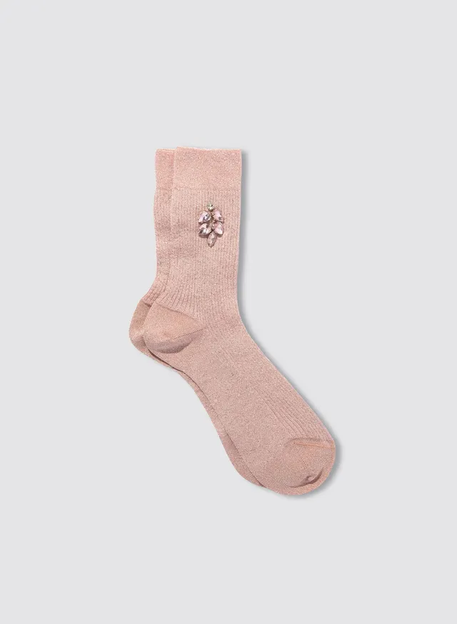 Maria la Rosa Rio Socken Pink Glitzerstrick