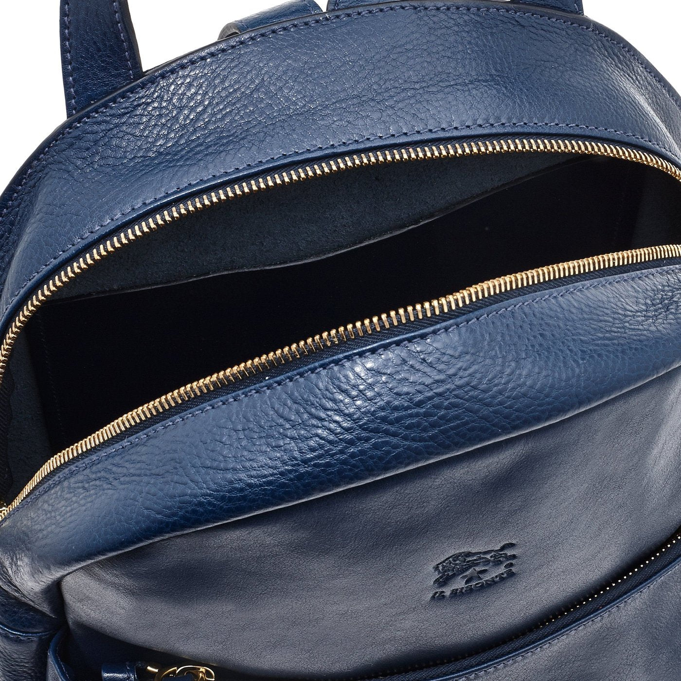 Il Bisonte Lungarno Rucksack Blau Damen Vollleder