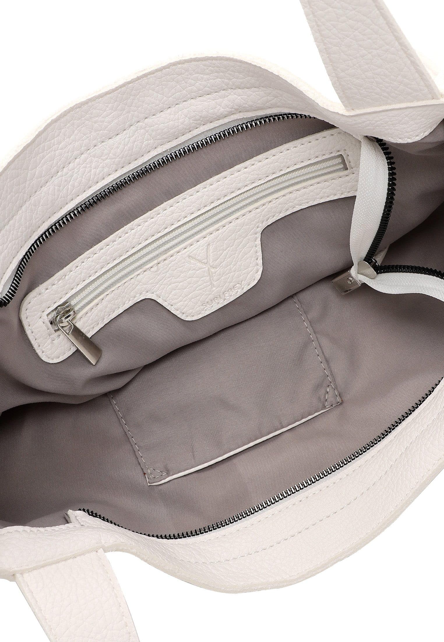 SURI FREY Franzy Cityshopper M Schultertasche Weiß A4