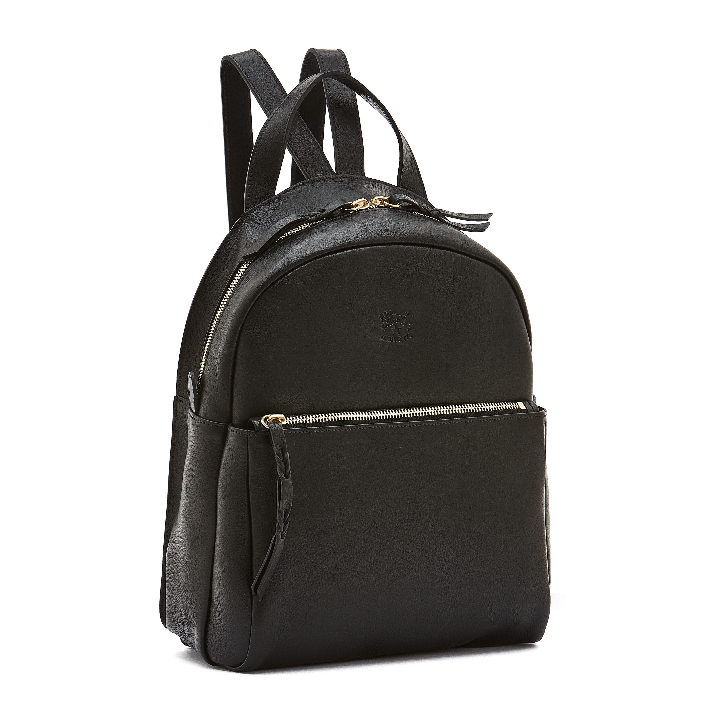 Il Bisonte Lungarno Rucksack Schwarz Vollleder