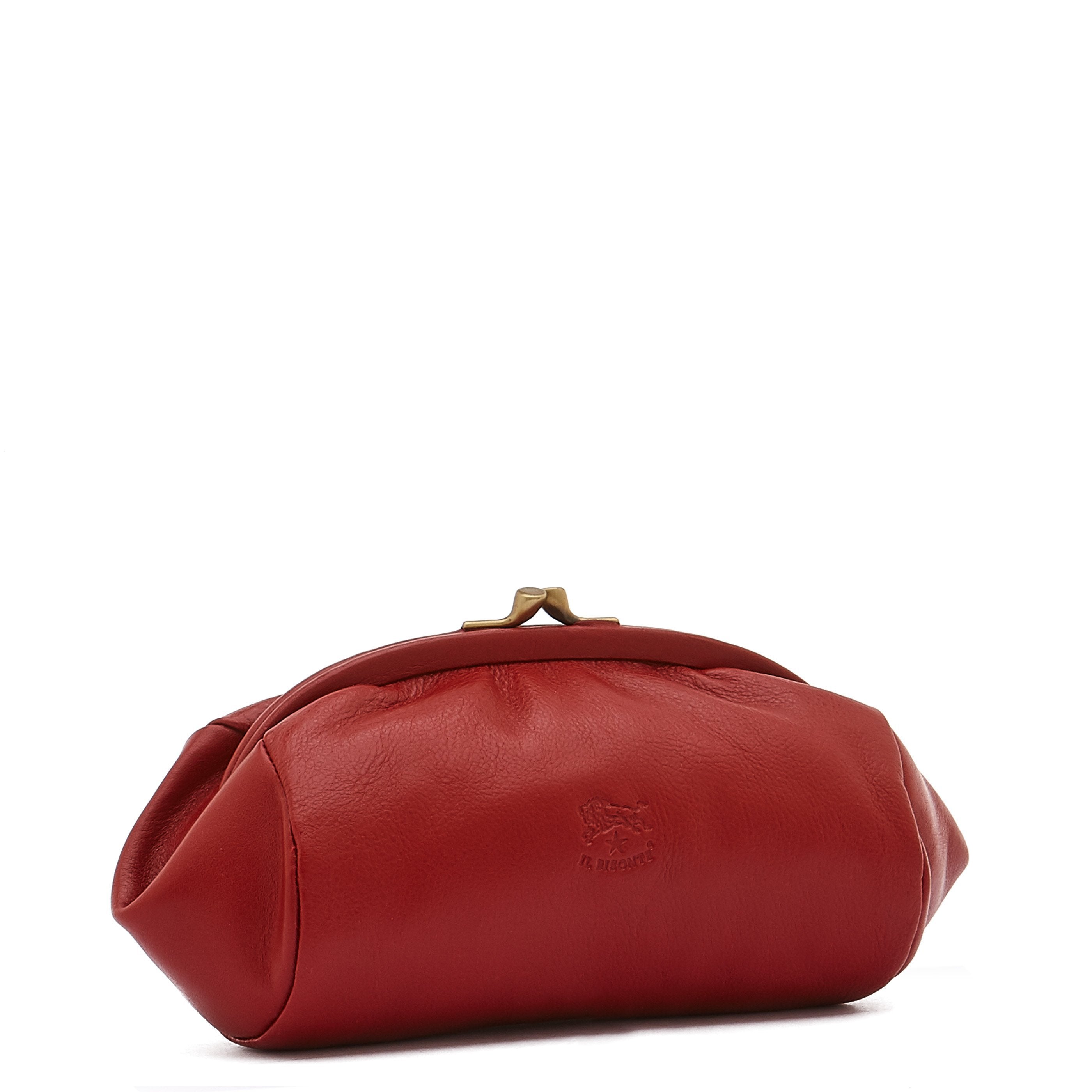 Il Bisonte Kosmetiktasche rot Vollleder