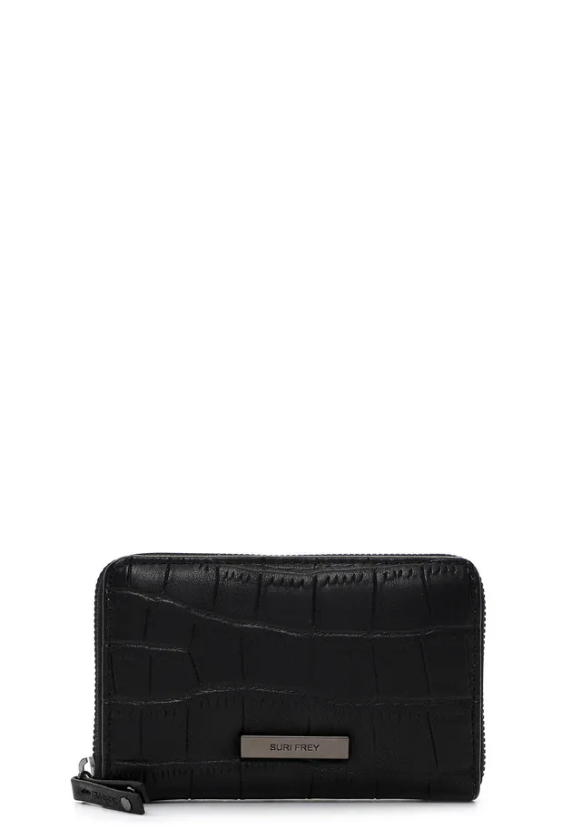 SURI FREY SFY Hadley Zip Around Wallet Geldbörse Black Kroko