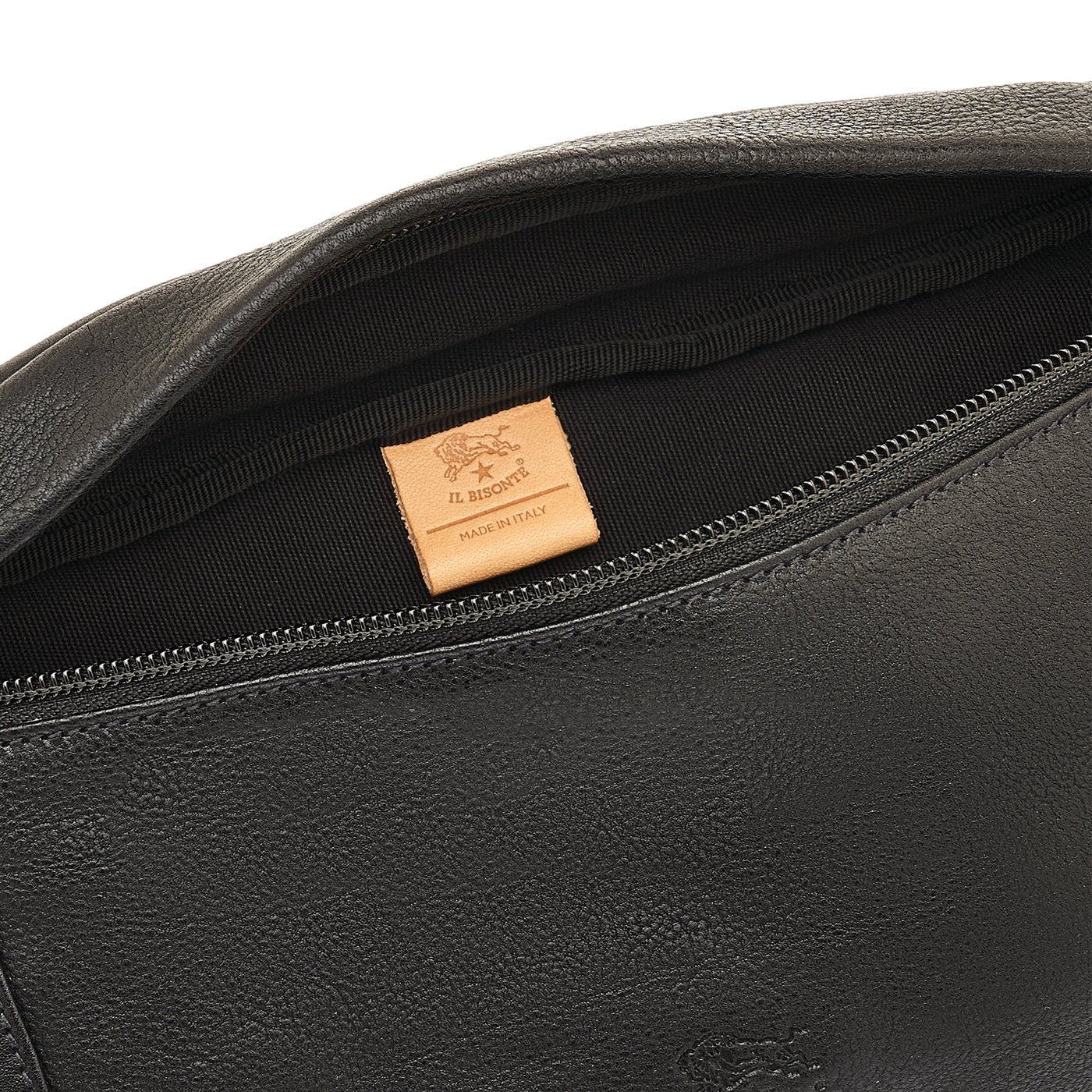 Il Bisonte Cestello Bauchtasche Schwarz Vintage-Rindsleder