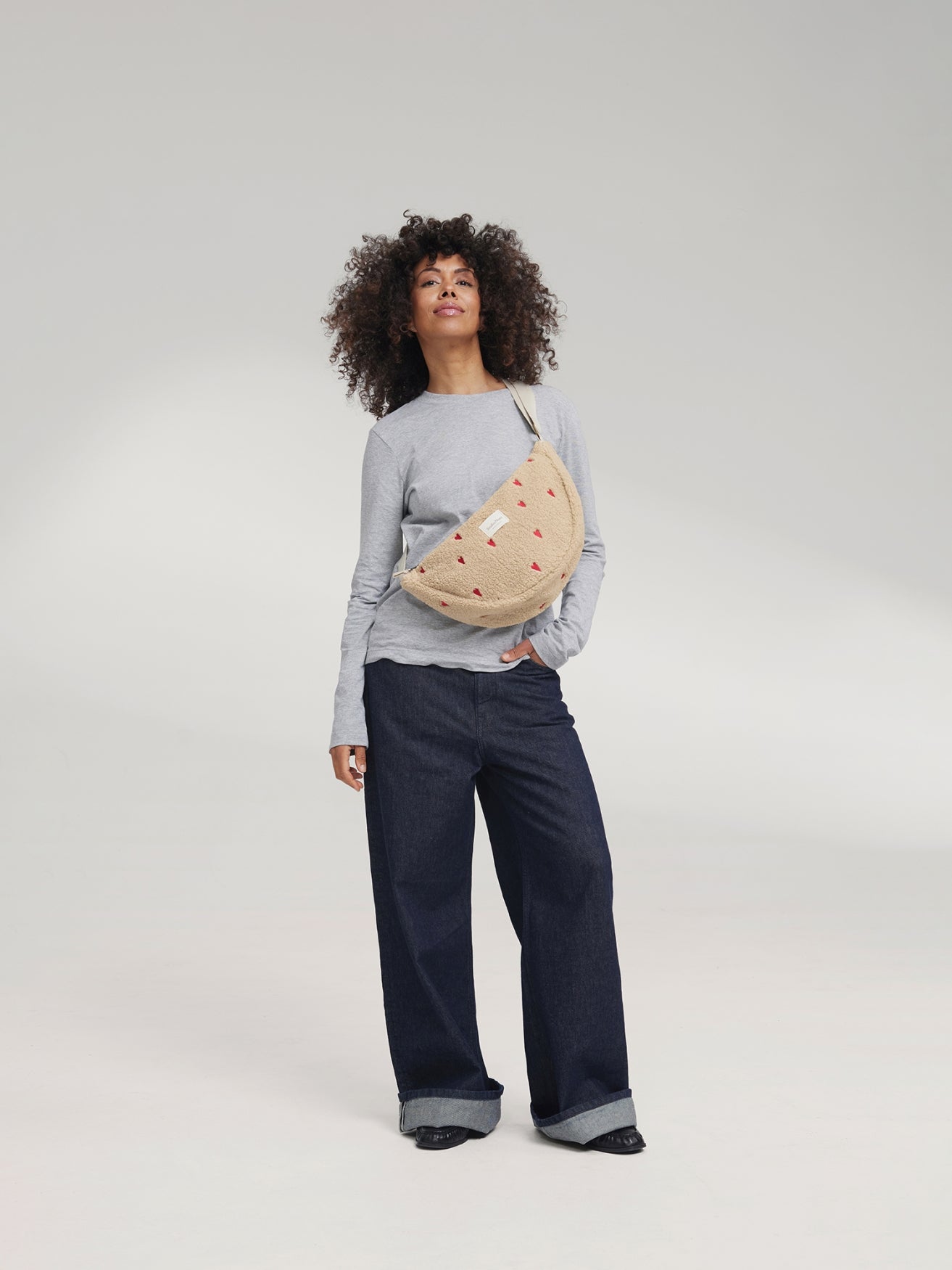 Studio Noos Teddy Fanny Pack Bauchtasche Ecru Hearts