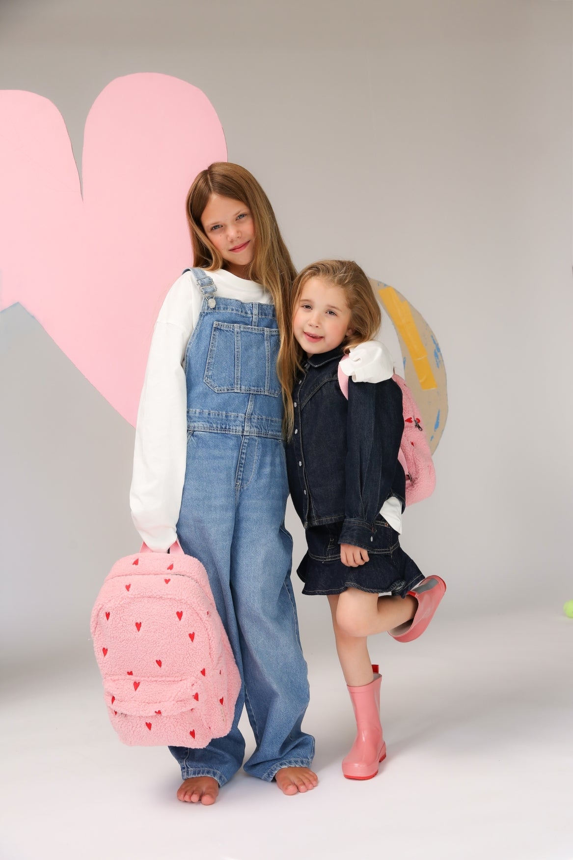 Studio Noos Teddy Midi Backpack Rucksack Hellrosa Herzen
