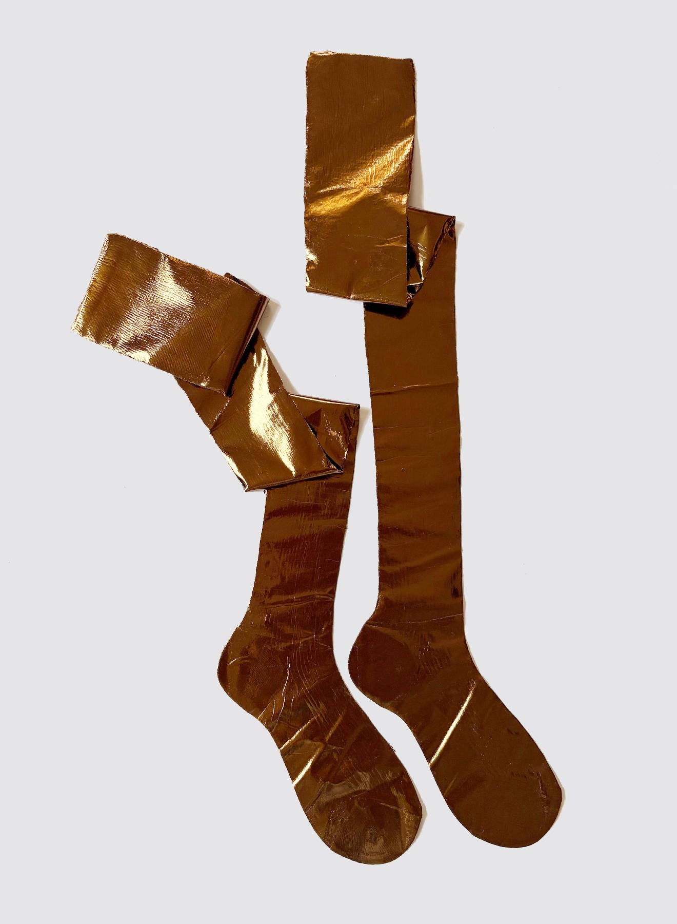 Maria la Rosa Overknee Socken Silver Seide Damen
