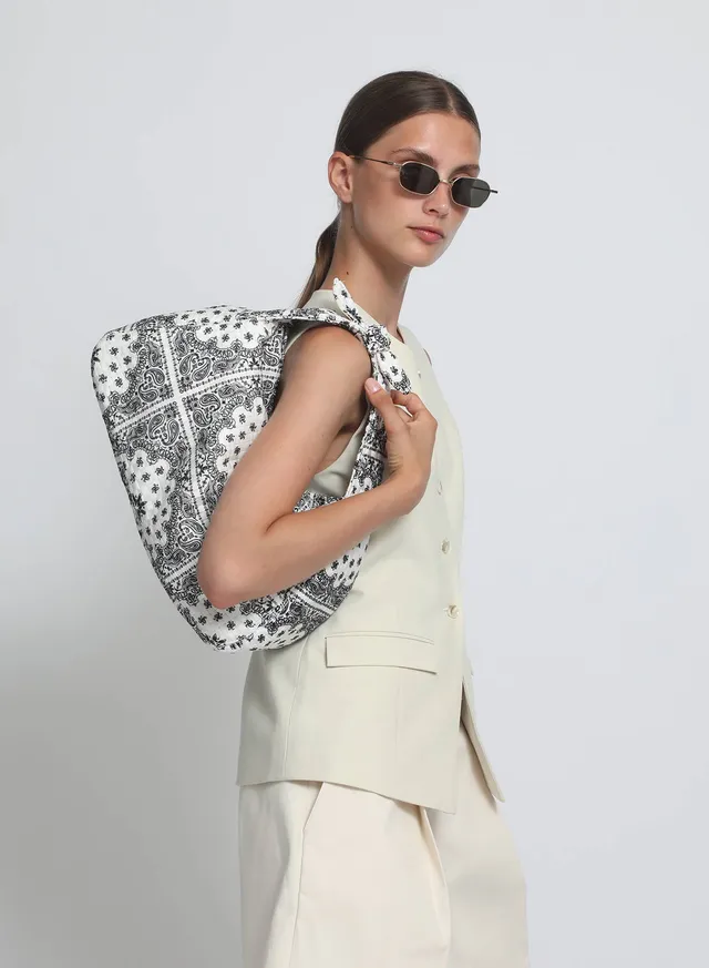 Maria la Rosa Bandana Bound Tasche Weiß bedruckt