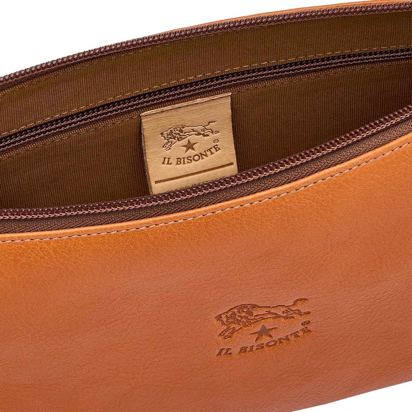 Il Bisonte Schultertasche Damen Vollleder karamell