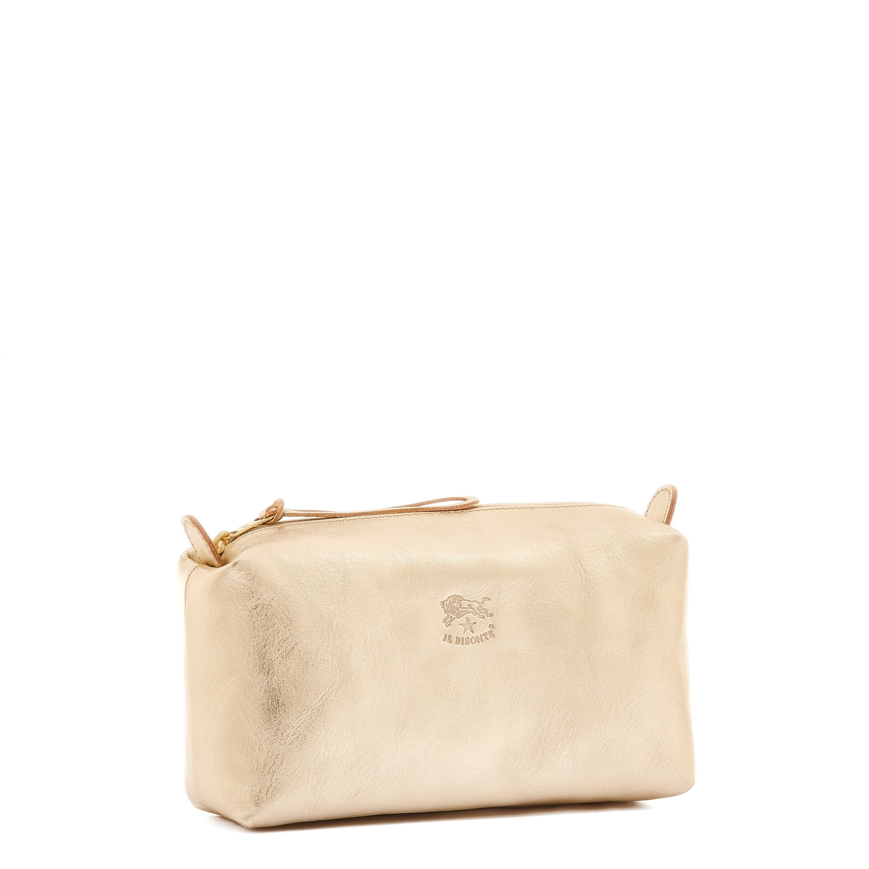 Il Bisonte Beautycase platin Metallic Rindsleder