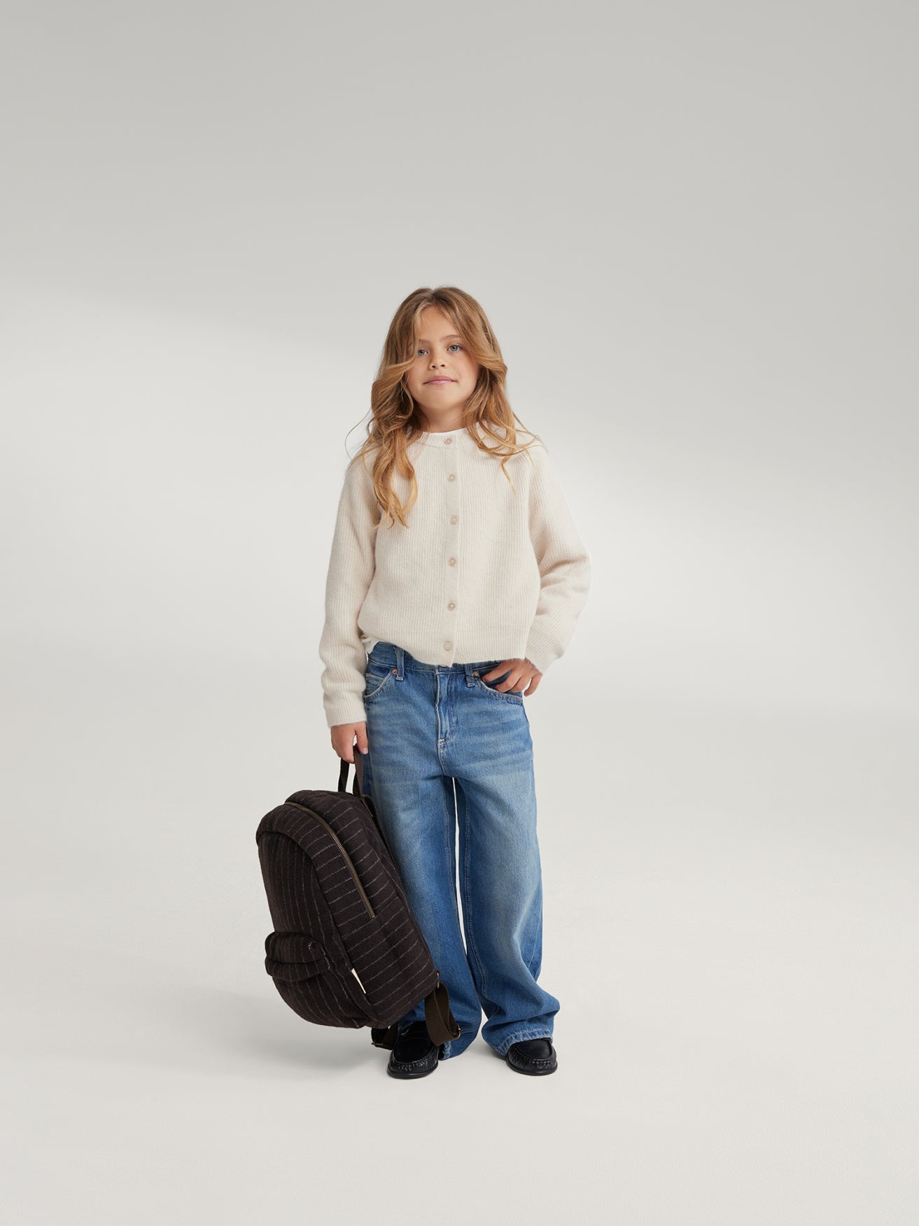 Studio Noos Flannel Midi Rucksack Braun Chalkstripe Kinder