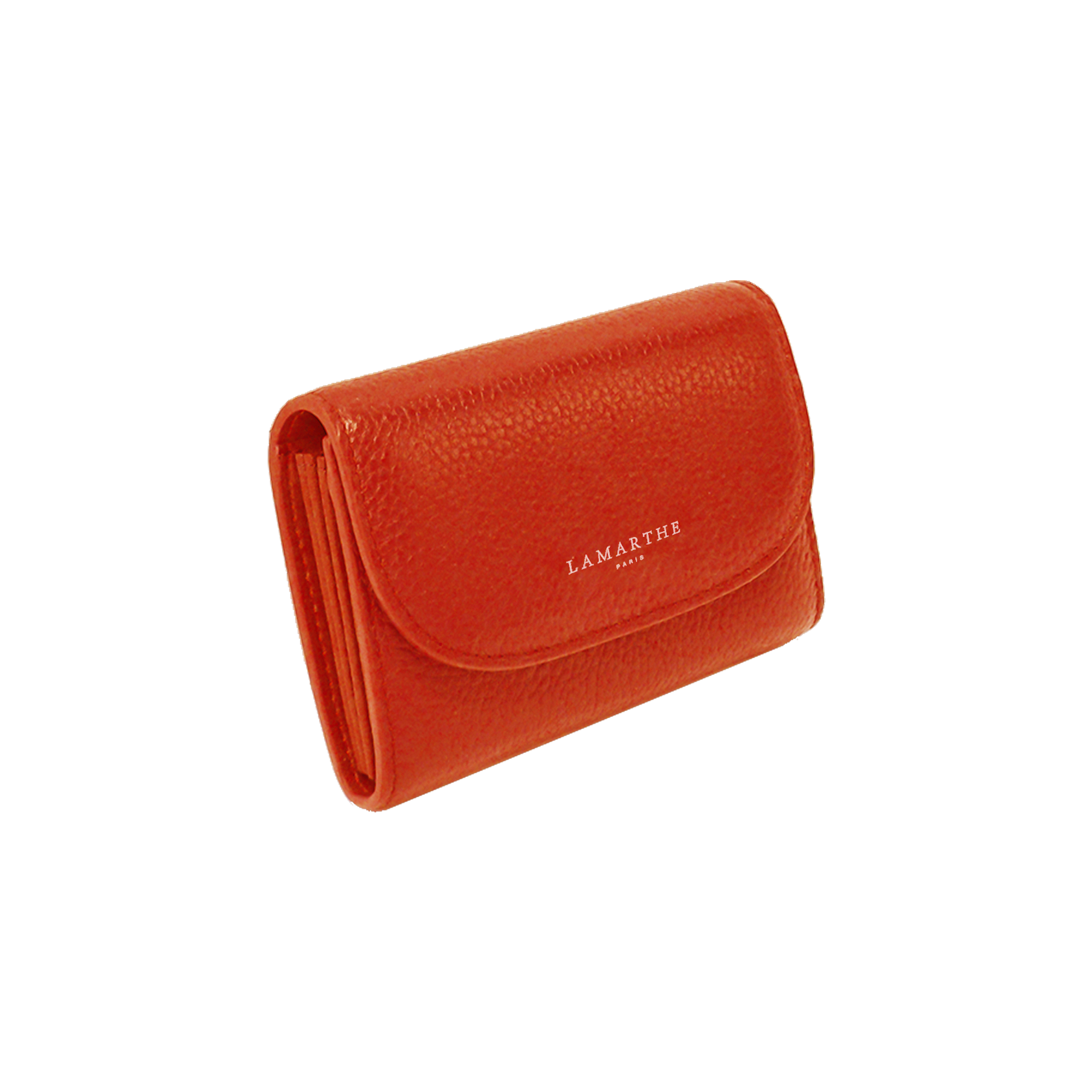 Lamarthe Ambre Kartenetui Orange Spaltleder