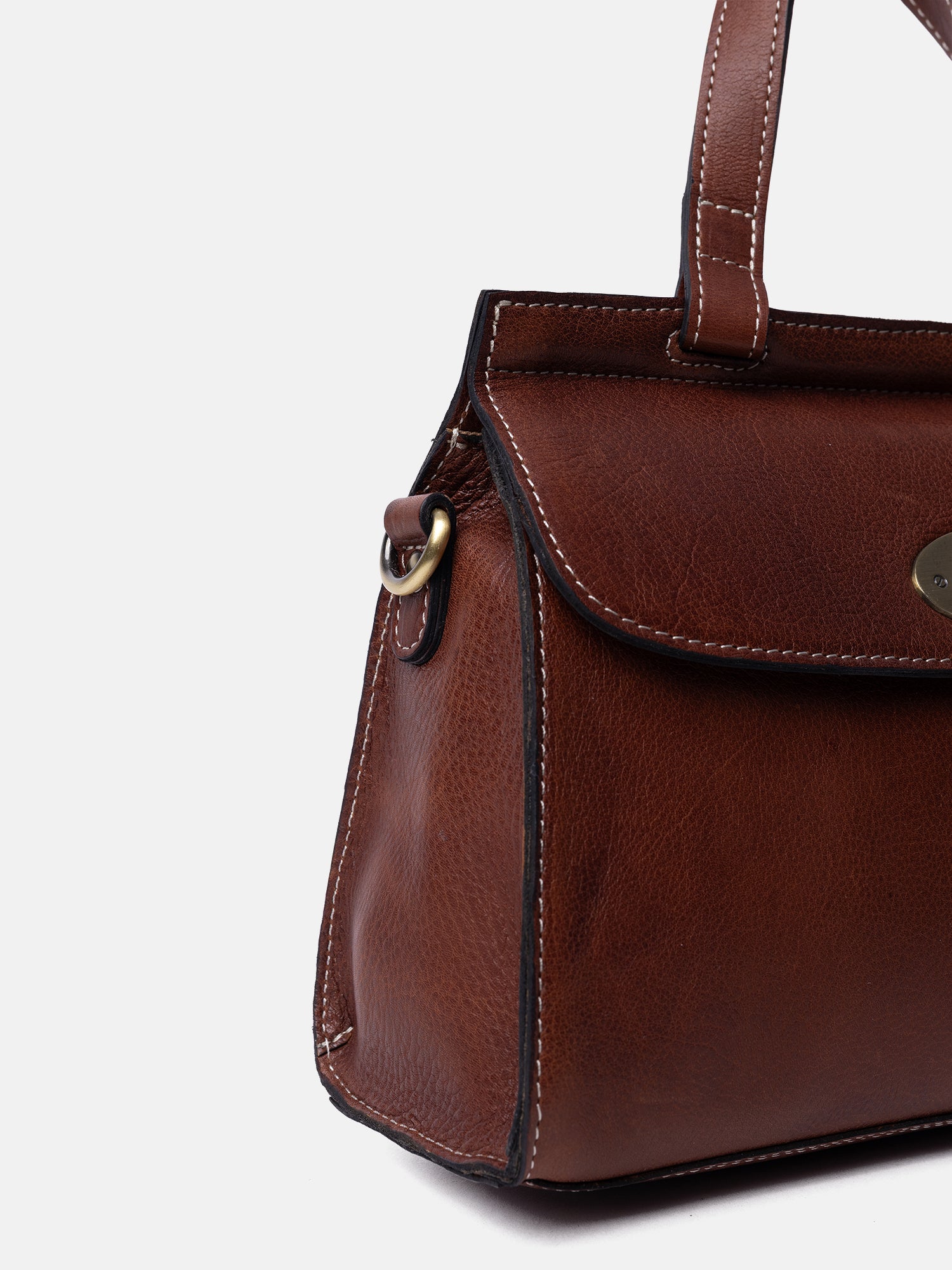 RE:DESIGNED Saya Medium Umhängetasche Cognac Vollleder