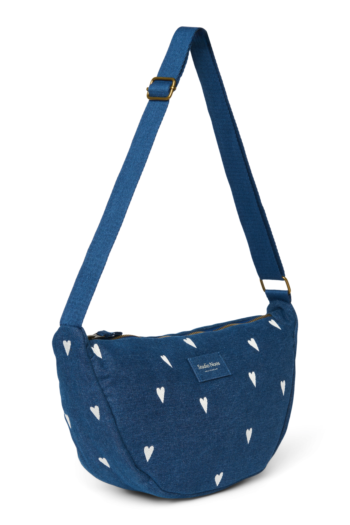 Studio Noos Denim Bauchtasche Dunkelblau White Hearts