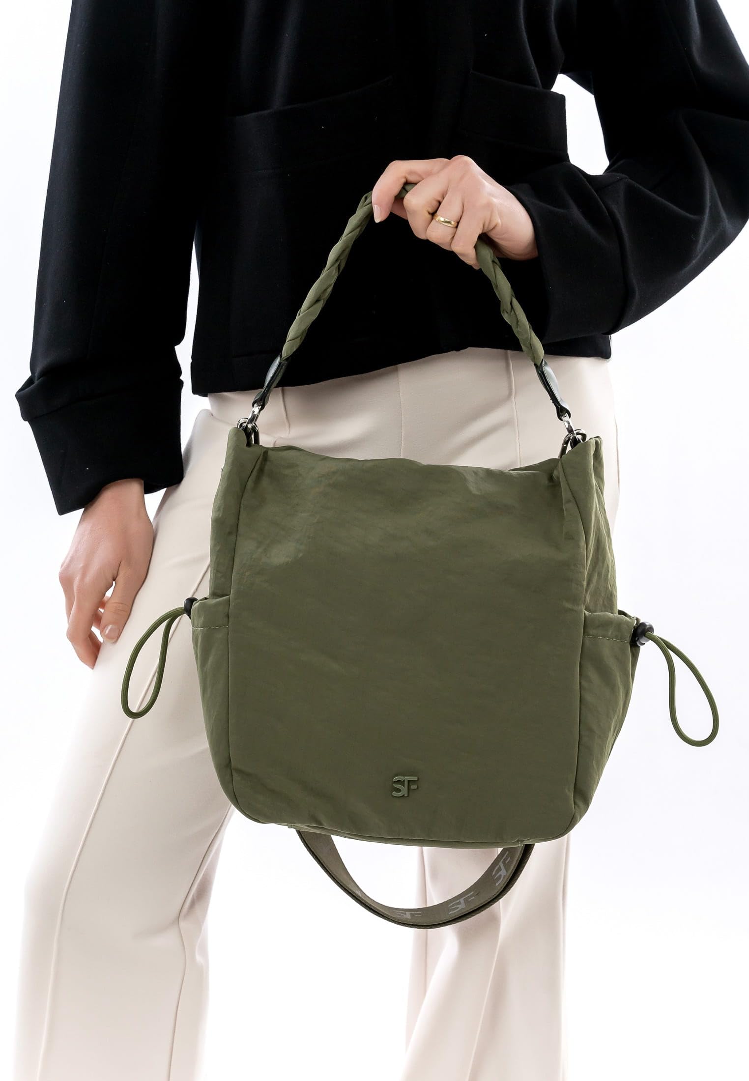 SURI FREY Abby Crossover Schultertasche Khaki 32cm