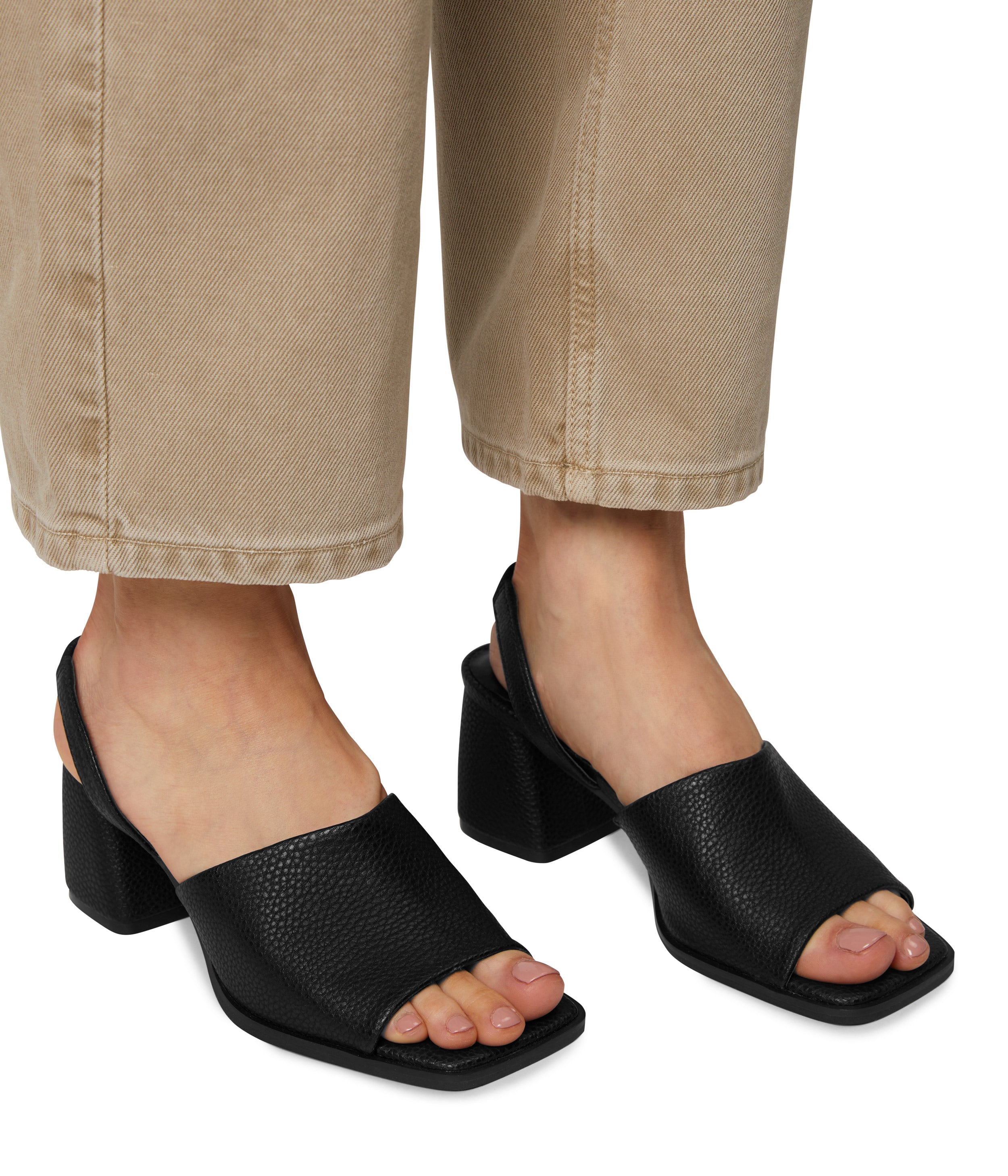 Matt & Nat Plume Sandalen Schwarz Blockabsatz vegan