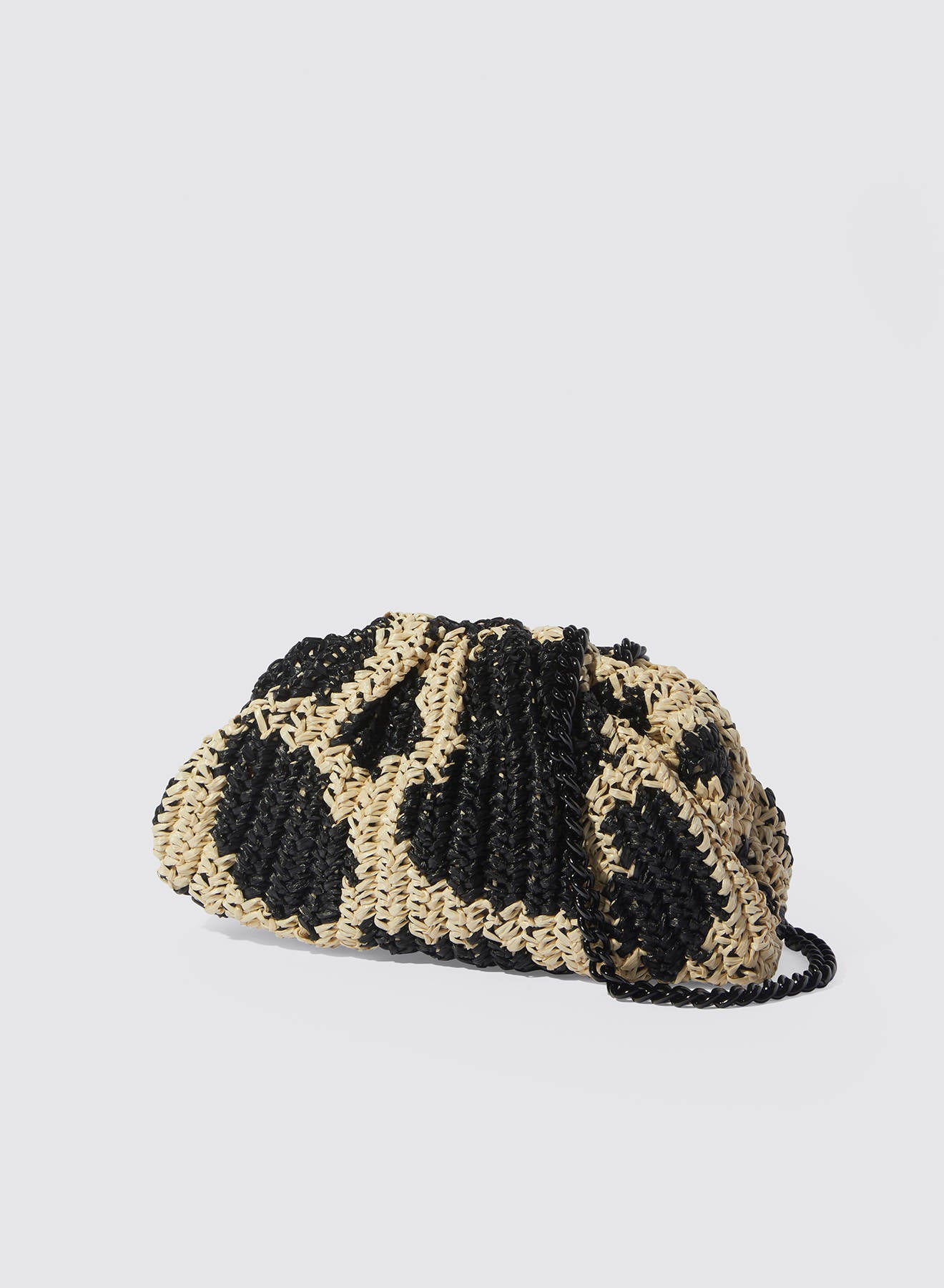 Maria la Rosa Americana Crochet Tasche Schwarz Ecru