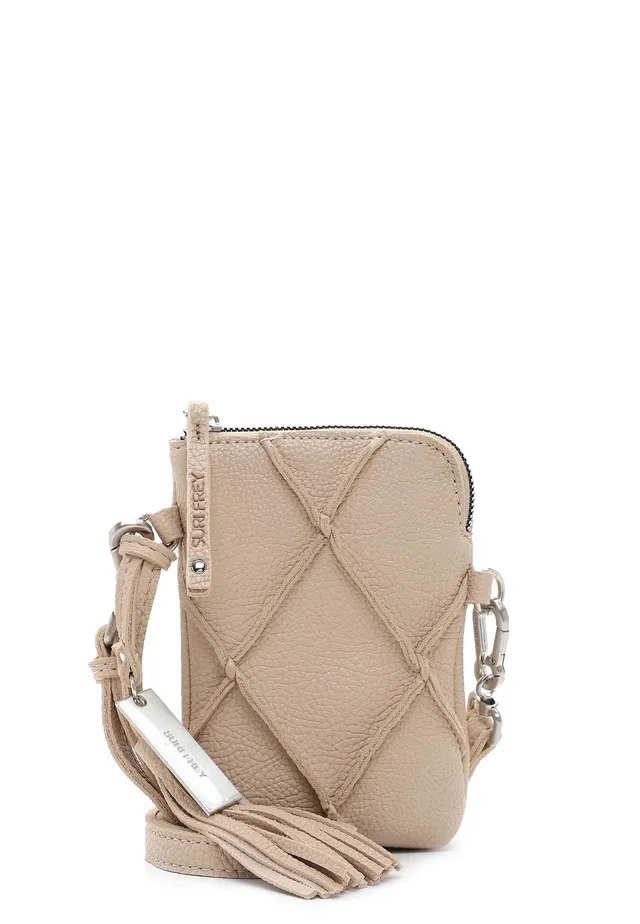 SURI FREY Lilly Handytasche Sand Rautenmuster