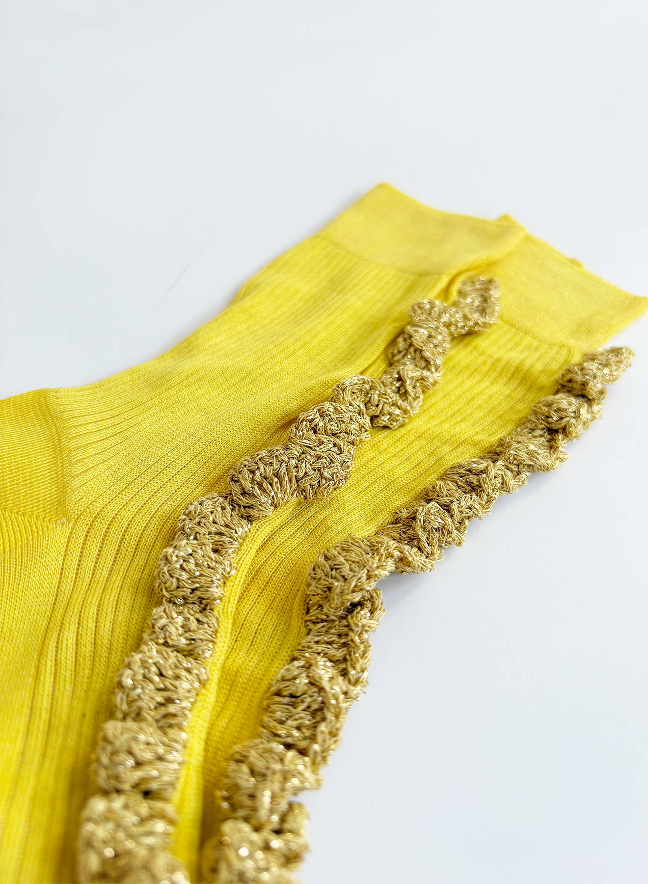 Maria la Rosa Crochet Socken Green Seide Lurex
