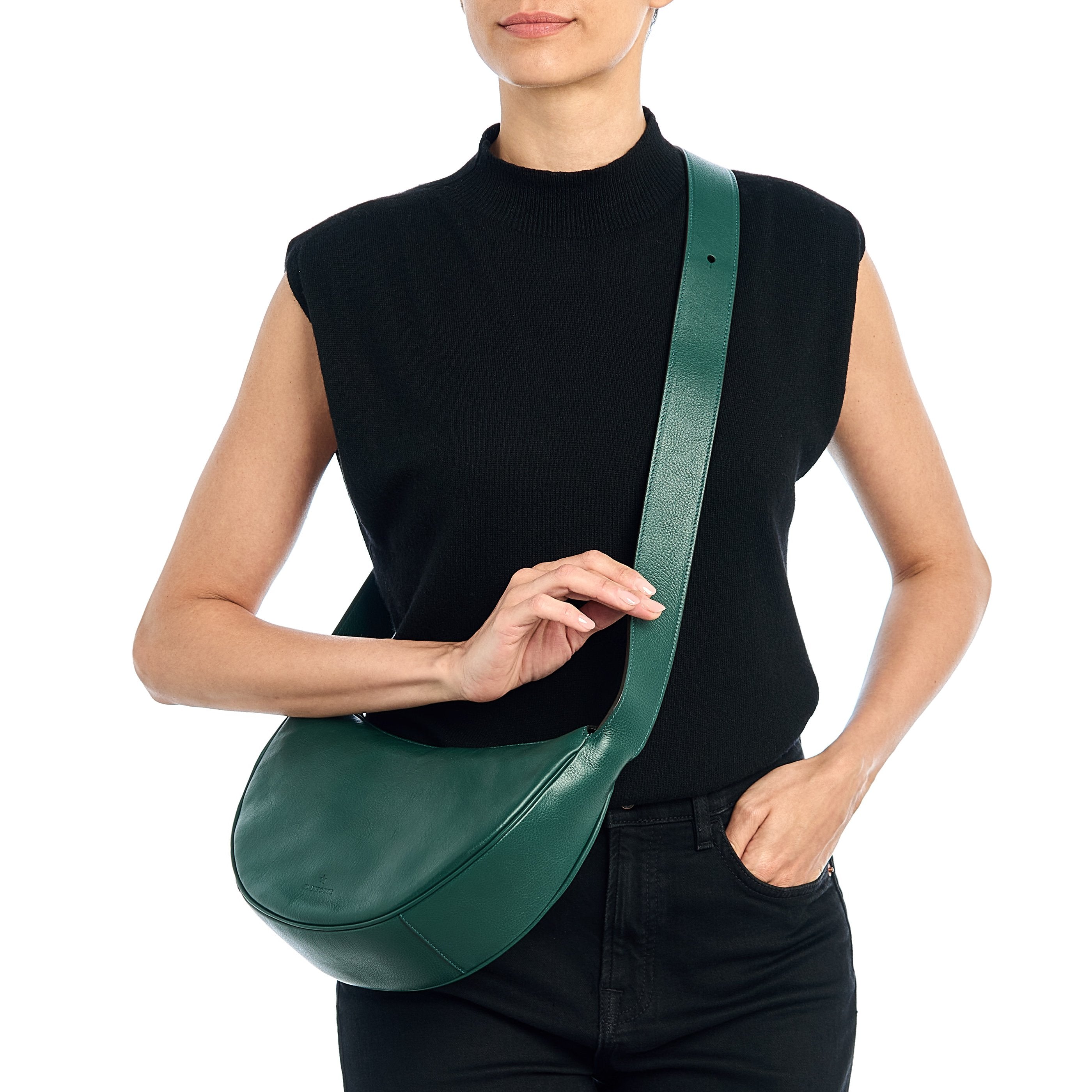 Il Bisonte Oliveta Hobo Handtasche Grün Rindsleder