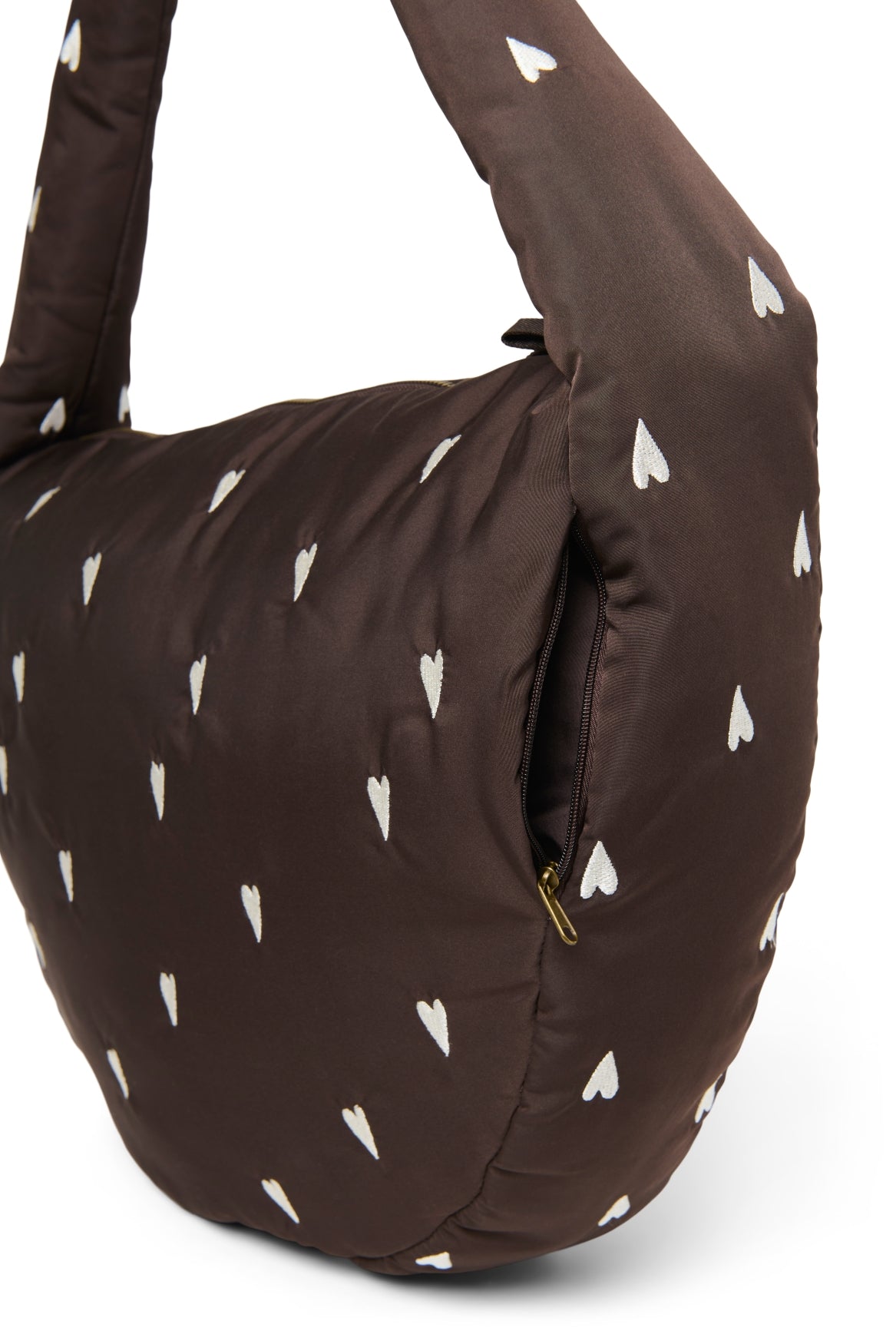 Studio Noos Puffy Umhängetasche Brown Hearts