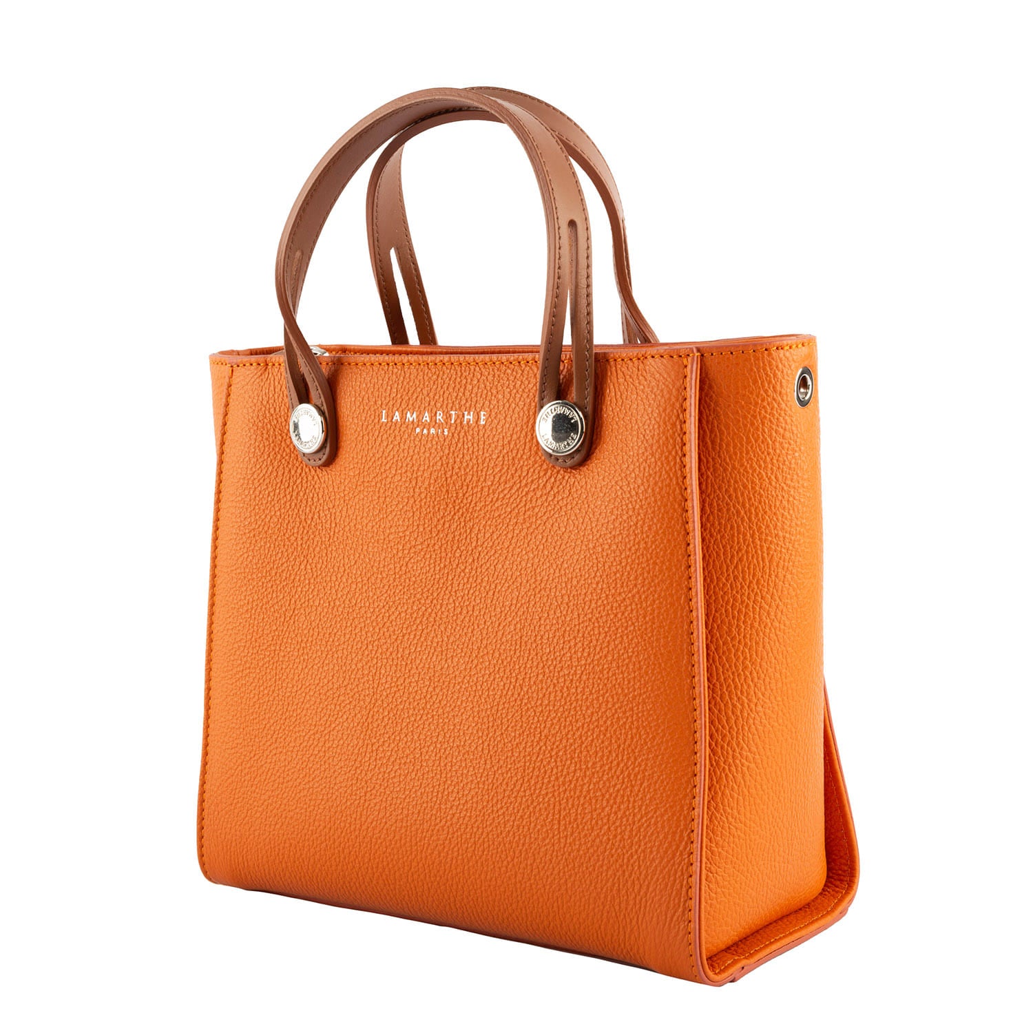 Lamarthe Fidèle Handtasche Orange 25x23x12 Vollleder