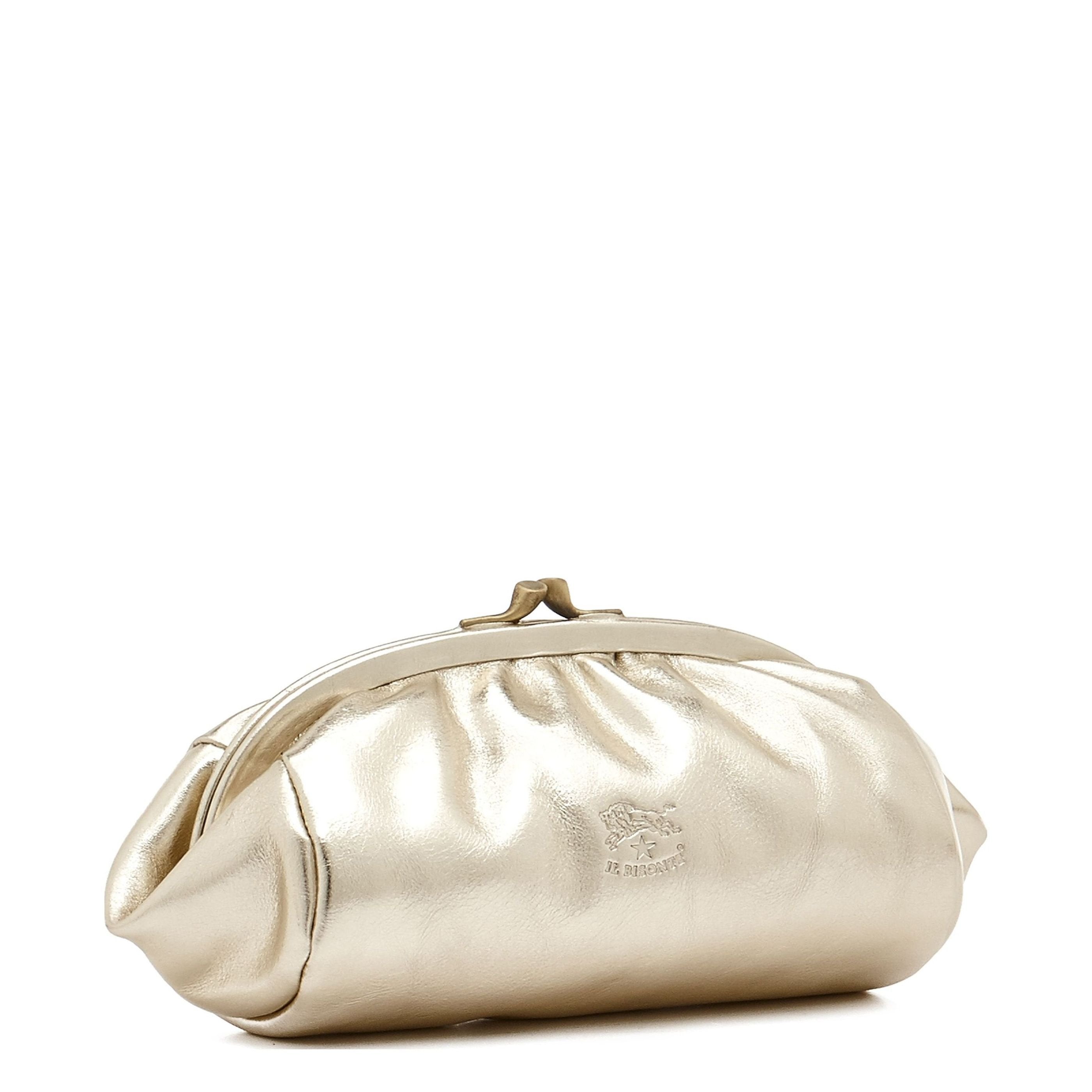 Il Bisonte Beauty Case Platin Metallic-Leder