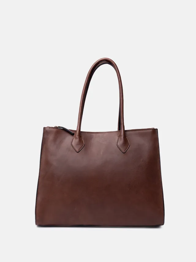 RE:DESIGNED Ora Big Schultertasche Braun Vollleder