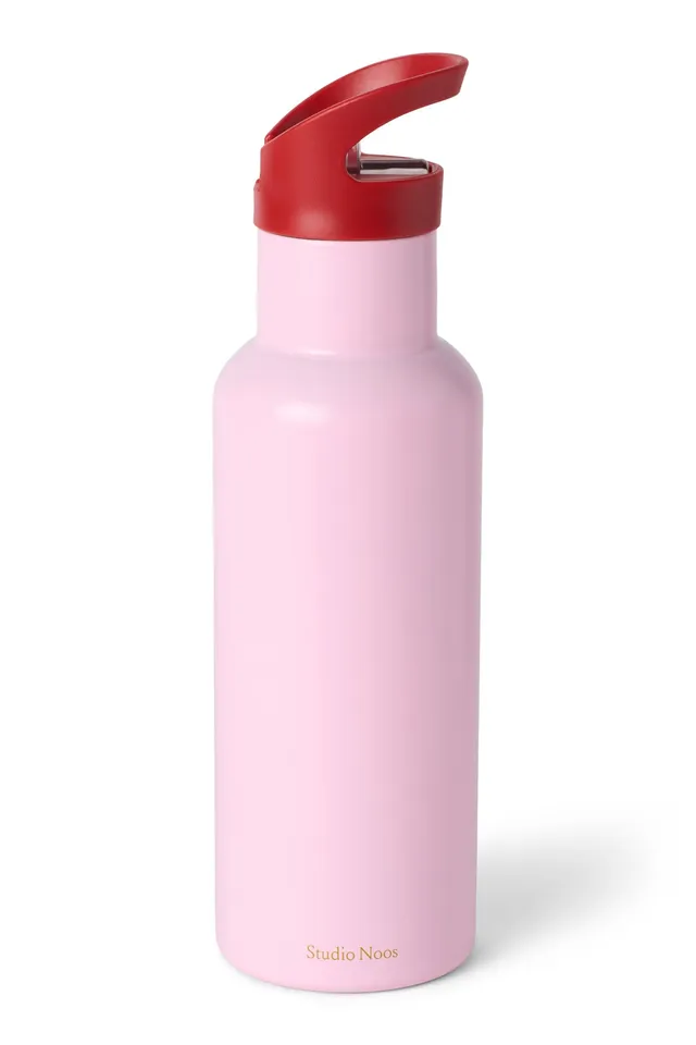 Studio Noos Trinkflasche Edelstahl 500ml Soft Pink Strohhalm