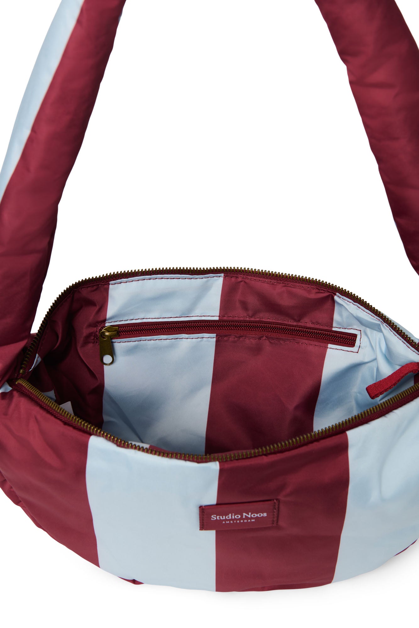 Studio Noos Bold Stripe Mini Crossbody Umhängetasche Bordeaux Hellblau
