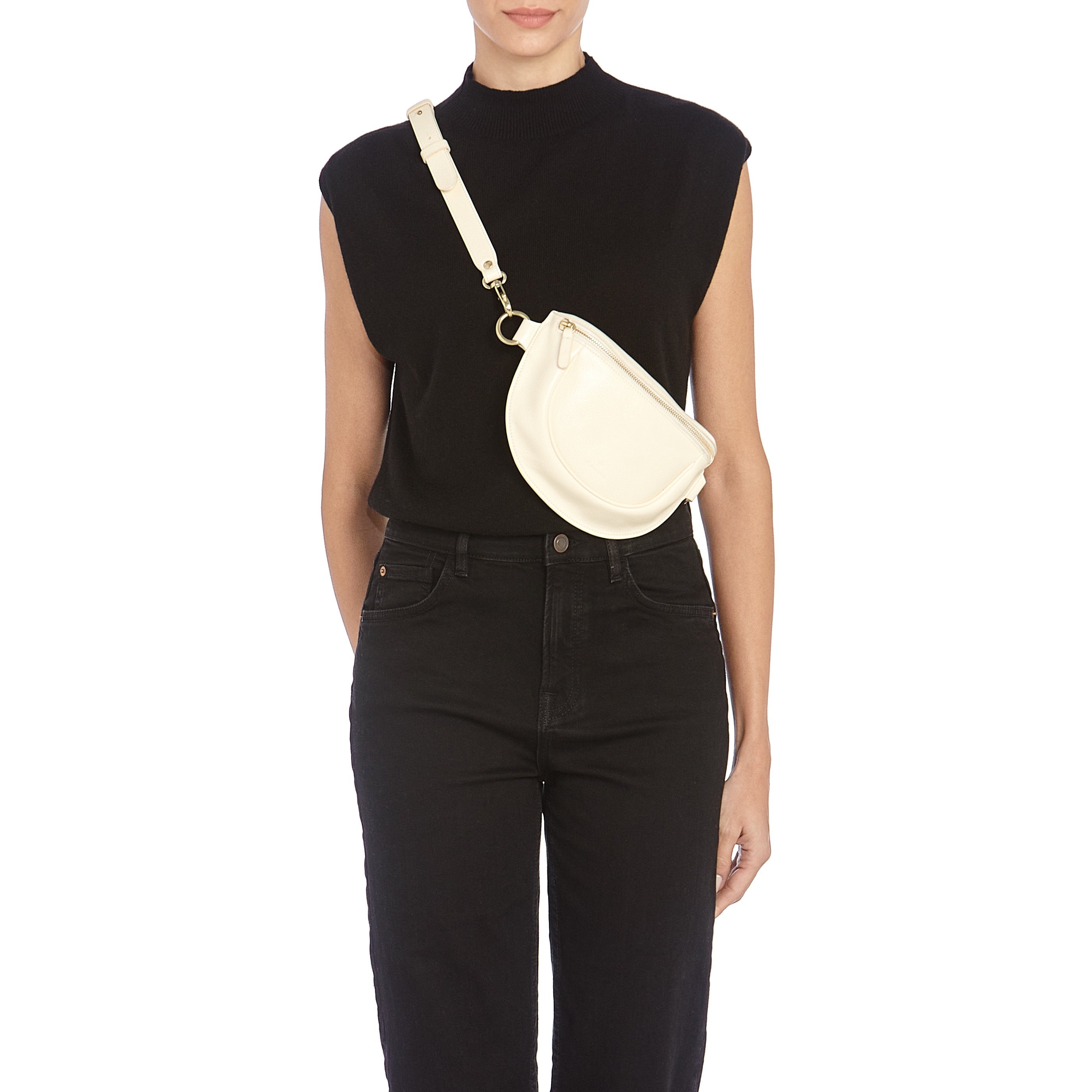Il Bisonte Oliveta Bauchtasche Leder latte Crossbody
